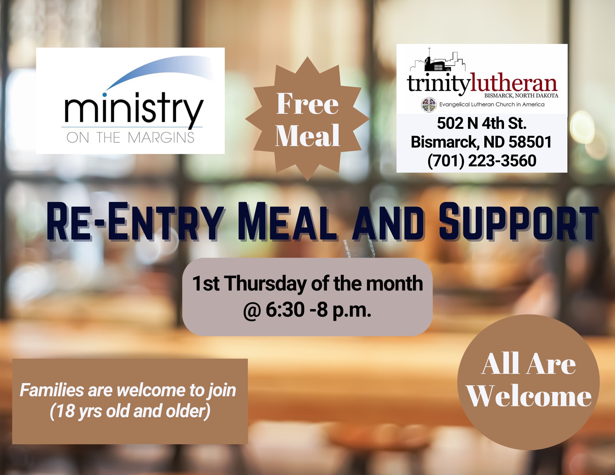 Ministry - CANCLLED DUE TO WEATHER. BE SAFE. Re-Entry Meal and Support ...