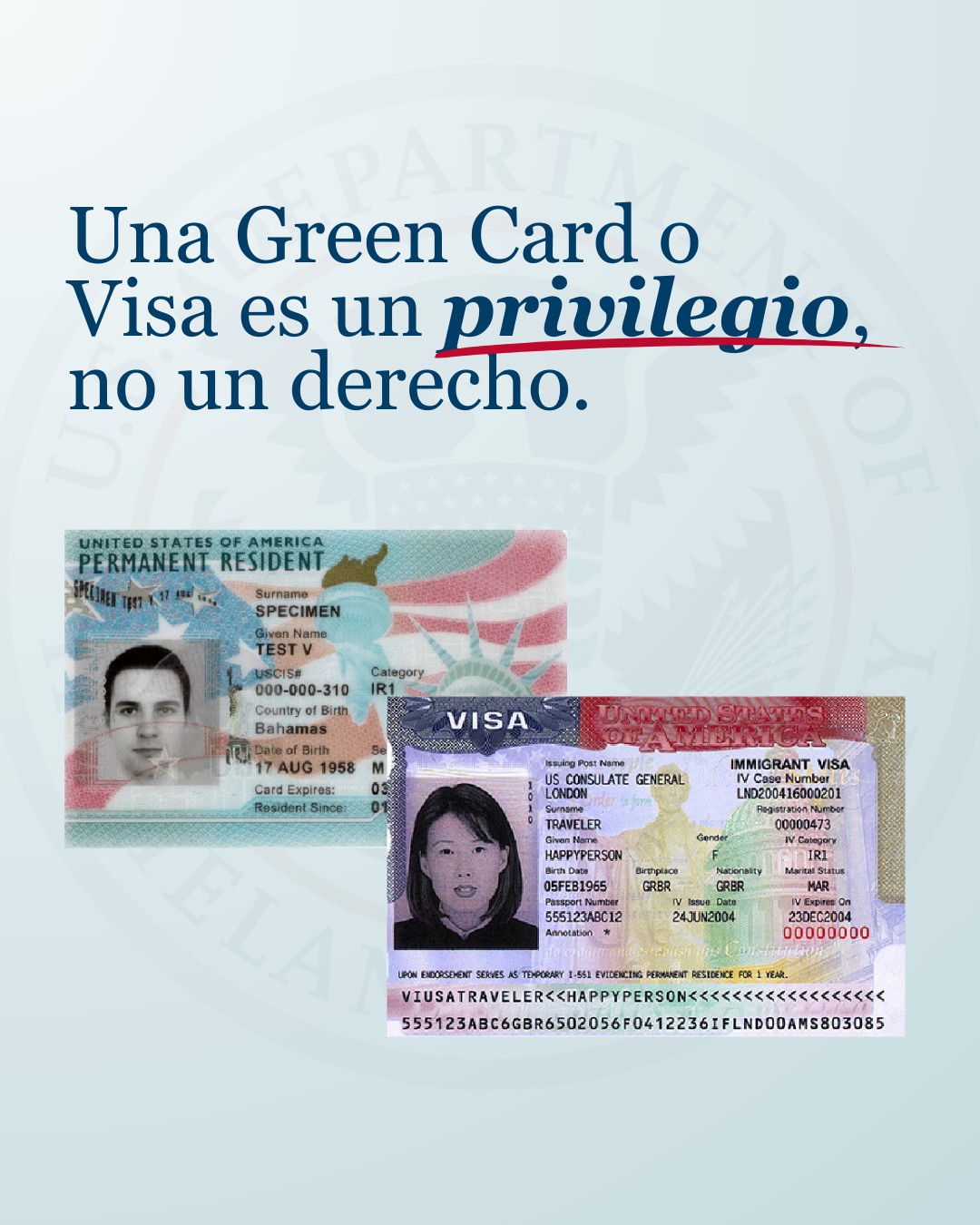 Embajada - Una Green Card o Visa es un privilegio, no un derecho ...