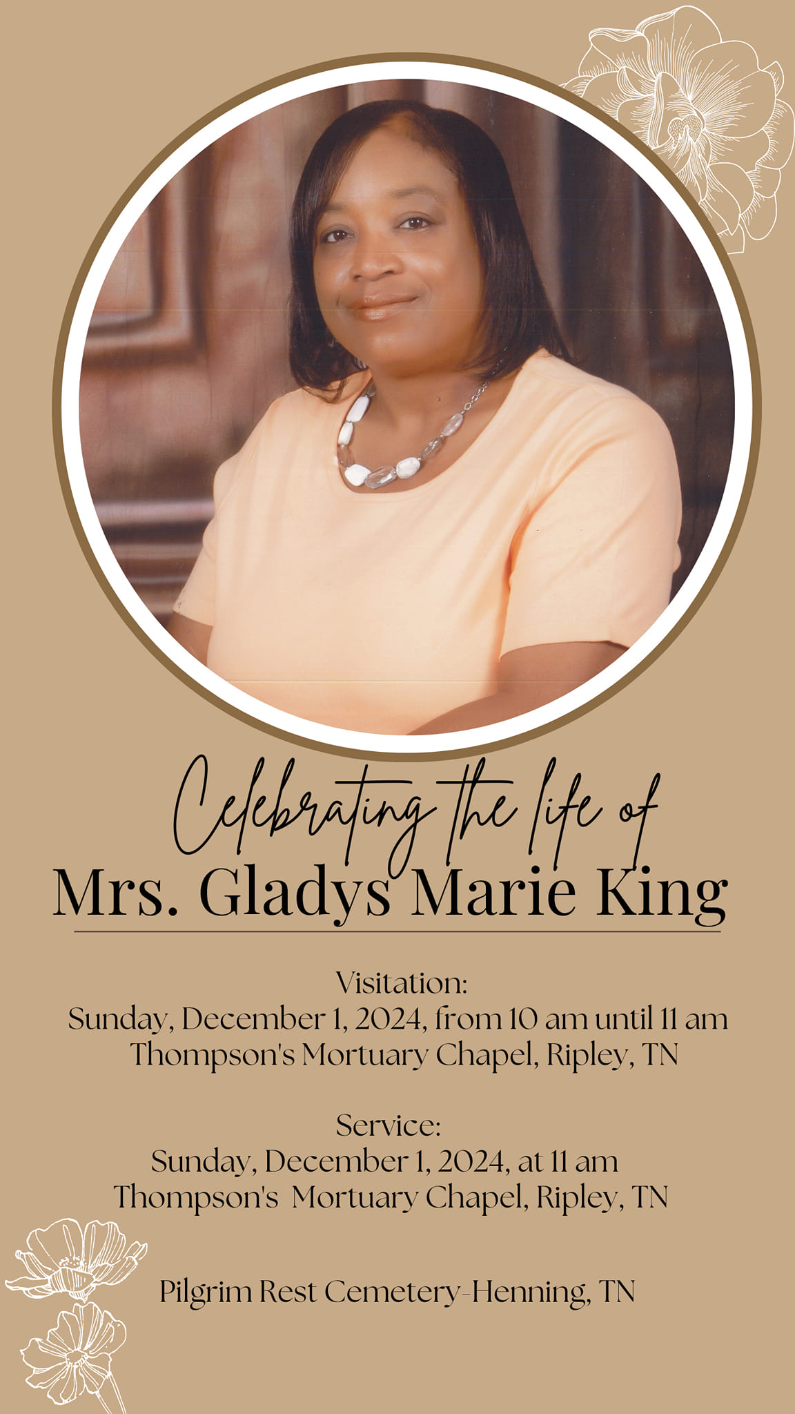 Thompson's - Obituary - Mrs. Gladys Marie King Mrs. Gladys Marie King ...