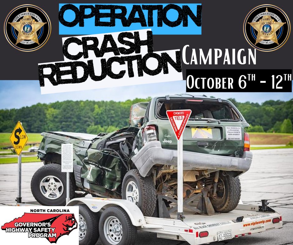 Columbus - 🚨 OPERATION CRASH REDUCTION 🚨 This week, the Columbus County ...