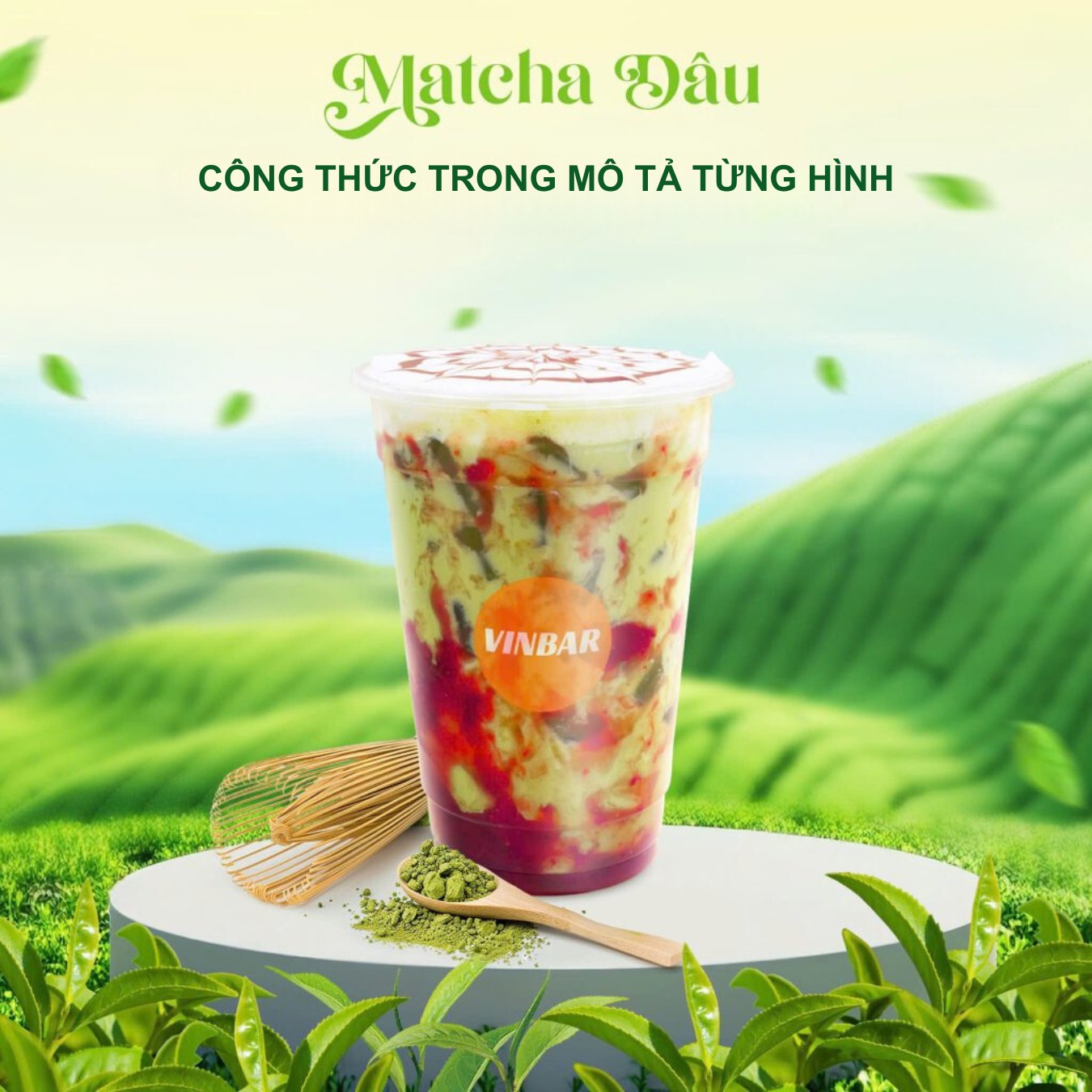 Nhi - CÁCH PHA CHẾ MATCHA DÂU (RED HALLO) 1.Matcha Dâu (500ml) Bước 1 ...