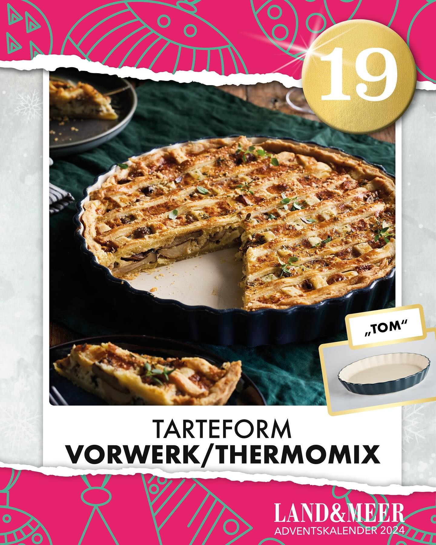 In unserem 19ten Türchen haben wir eine Steingut-Form „Bräter Betty” von Vorwerk im Wert von 95 Euro versteckt! Die Steingut-Serie ist die perfekte Ergänzung zum Thermomix – kann aber natürlich auch so