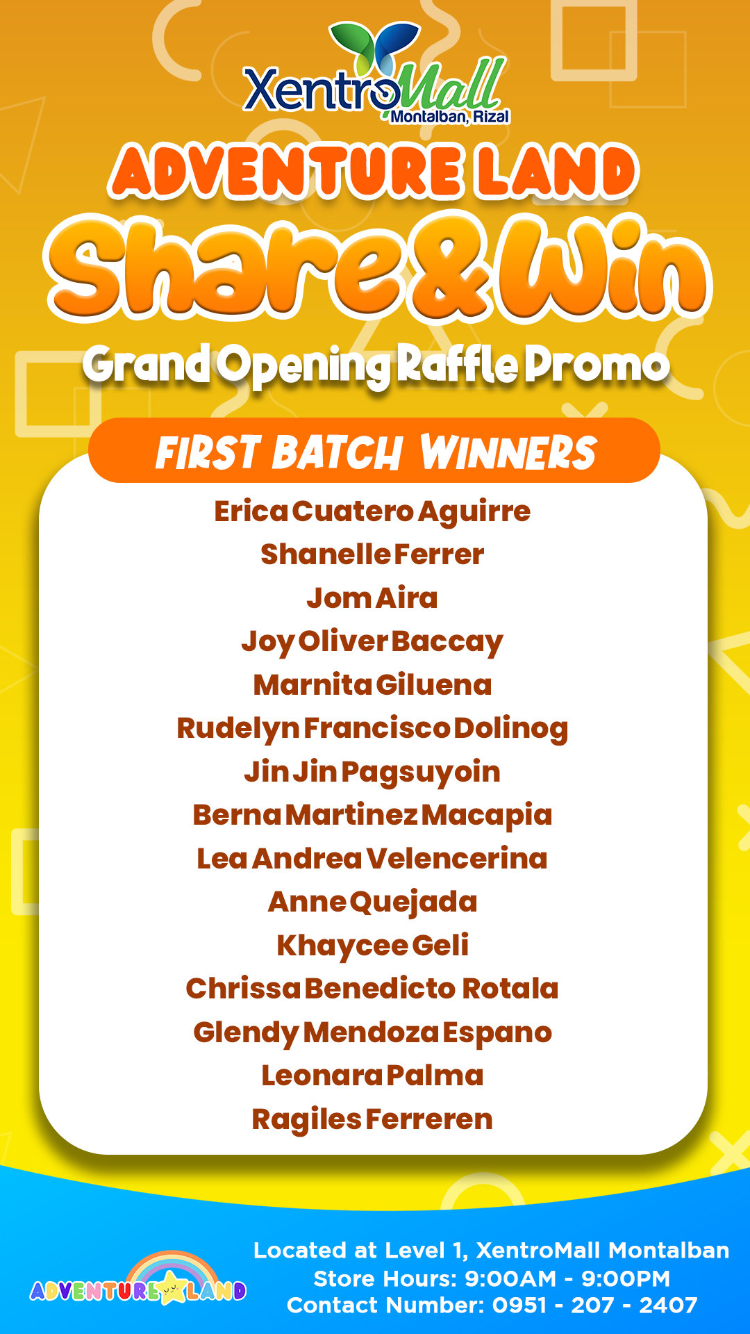🎉 Congratulations to the First and... - XentroMall Montalban | Facebook