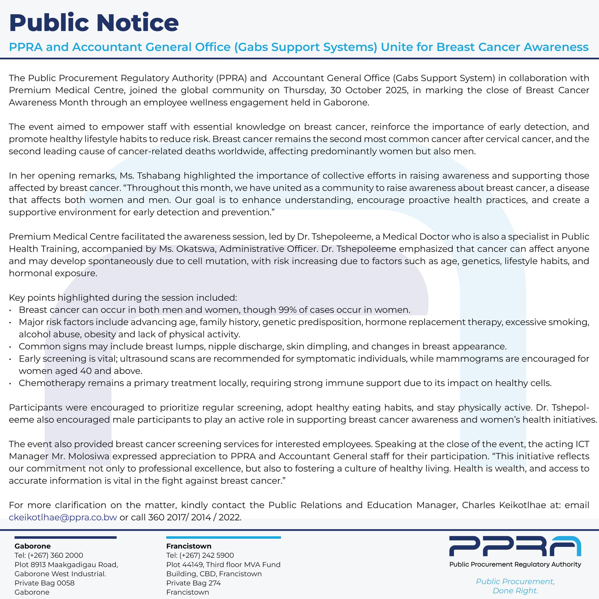 Public... - Public Procurement Regulatory Authority