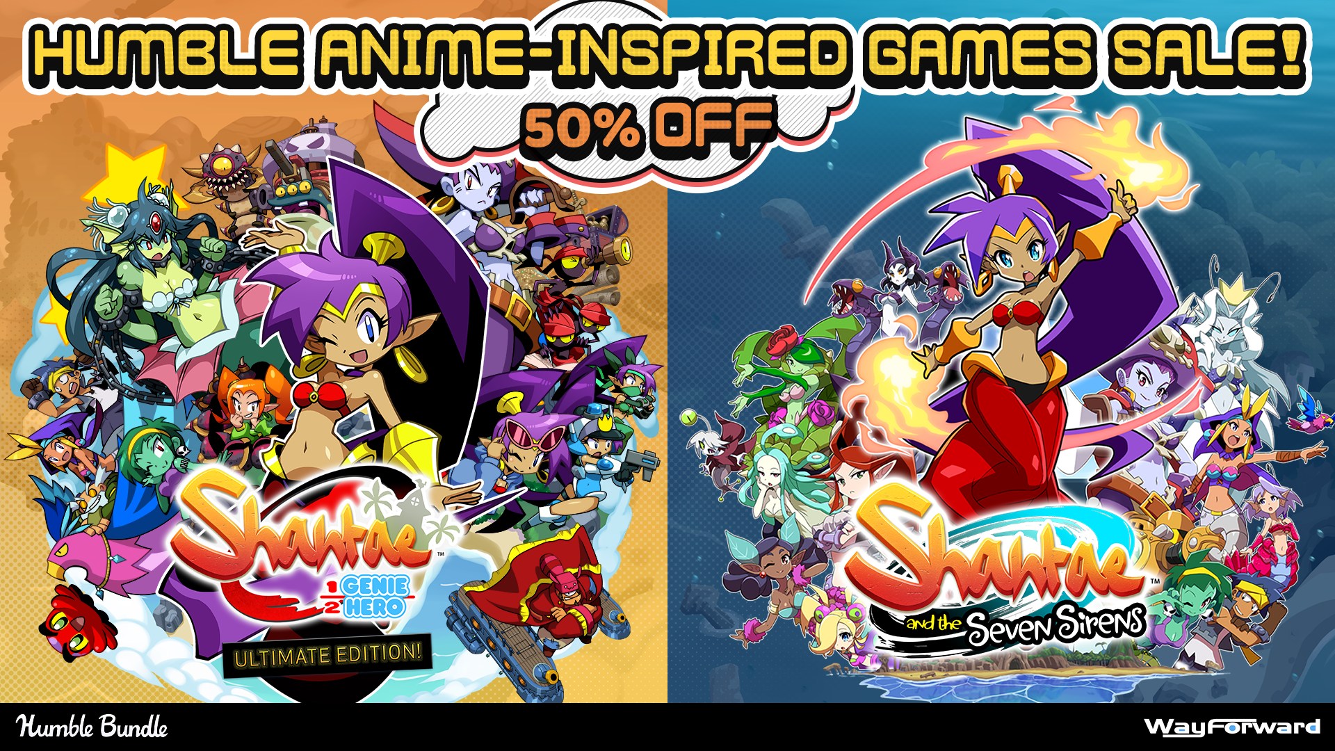 Shantae games 50% off on Humble Bundle