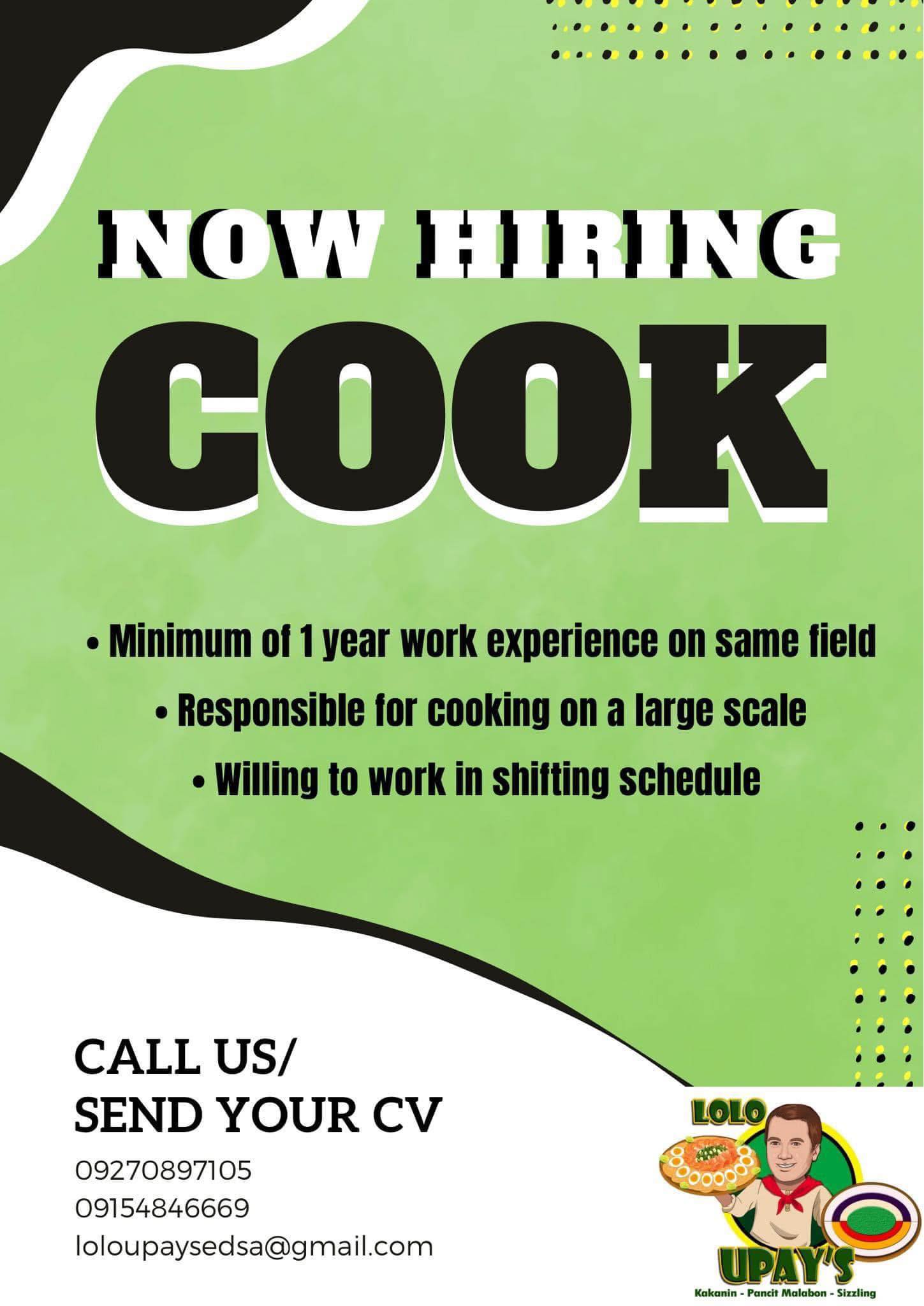 Lolo - 📣📣📣 WE’RE HIRING!! 📣📣📣 ️With free meals and transpo! | Facebook