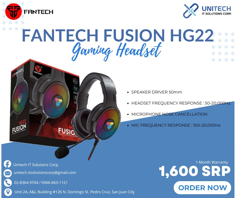 Unitech - FANTECH FUSION HG22 RGB GAMING HEADSET BLACK VIRTUAL 7.1 ...