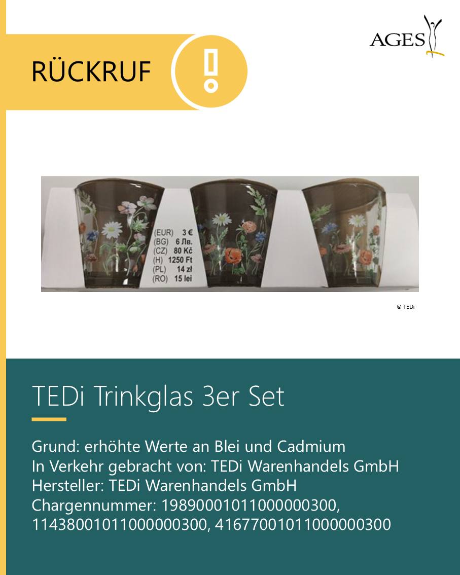 RÜCKRUF: Die Firma TEDi ruft das Produkt 