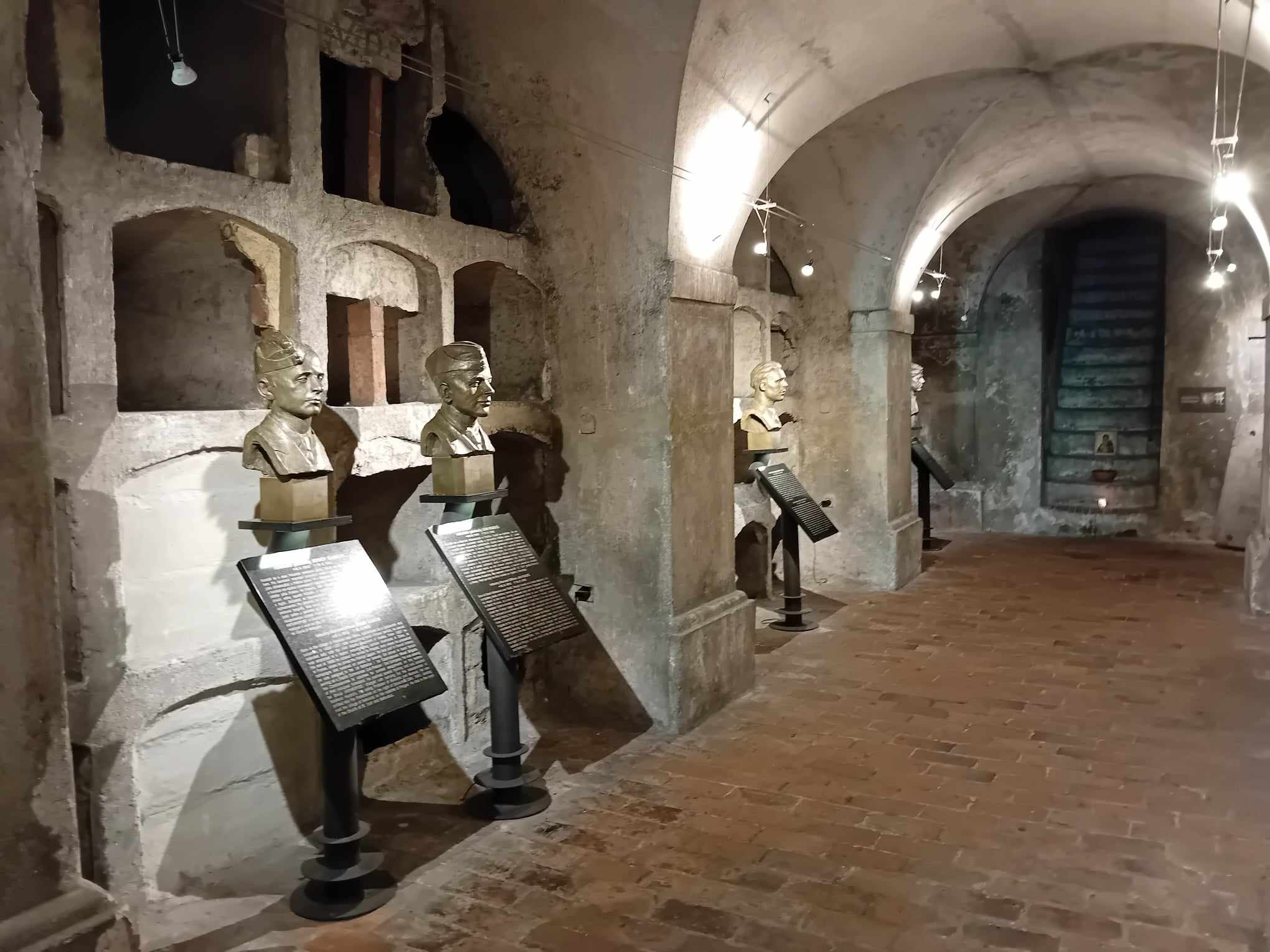 The Godmanchester - The crypt, with statues of the men who made their ...
