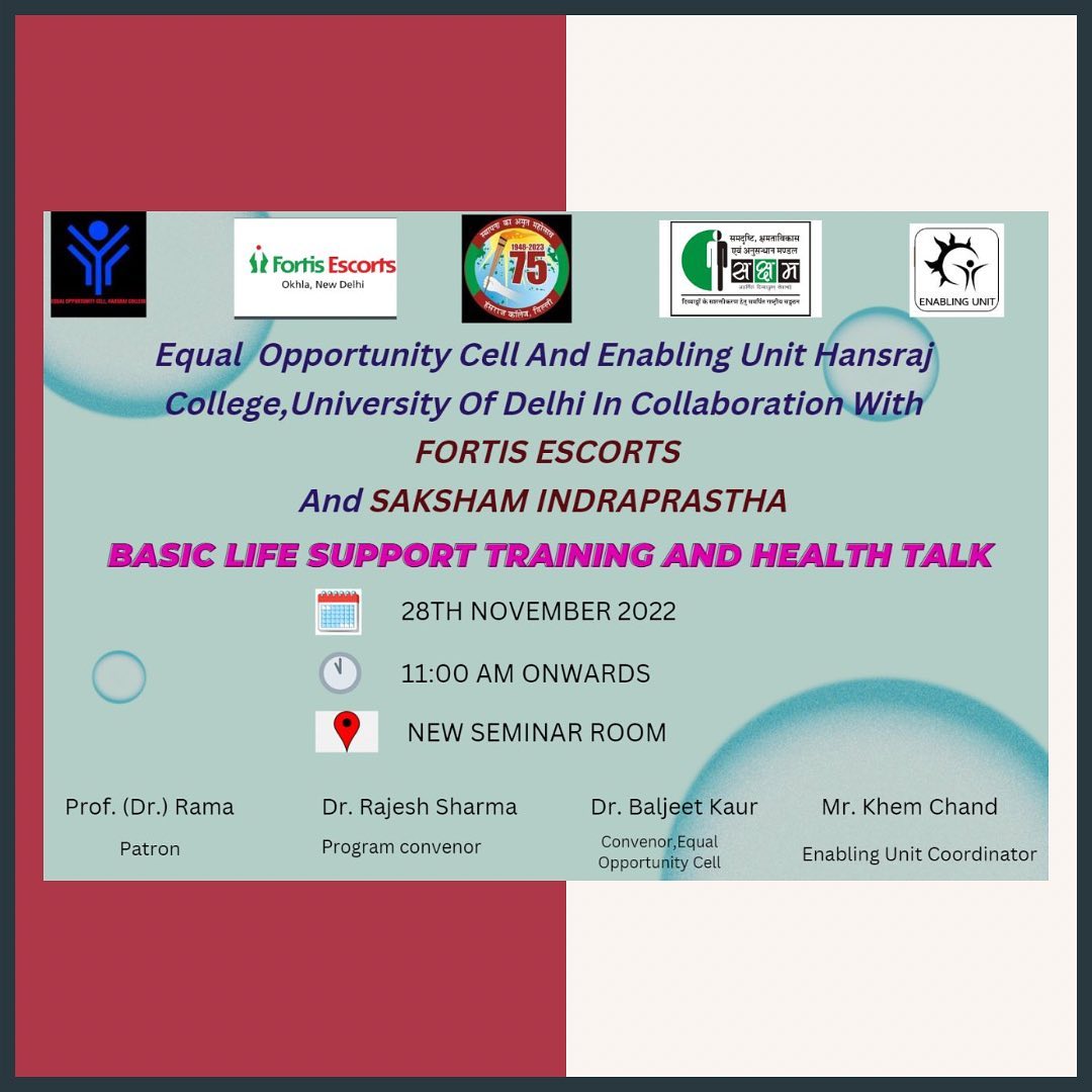 Equal opportunity... - Hansraj College - University of Delhi