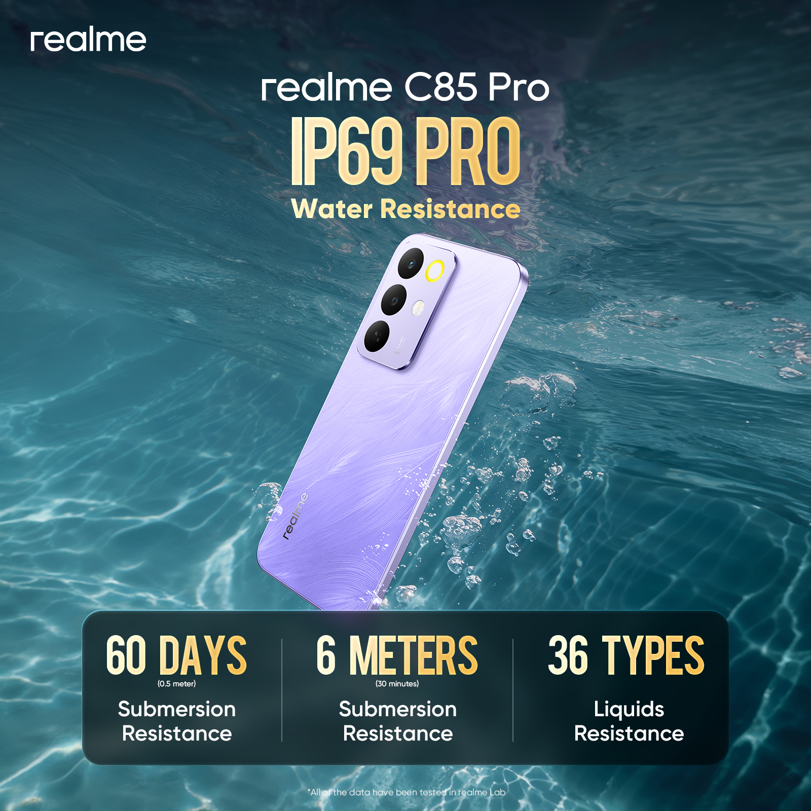 realme - Tested. Trusted. Tougher than ever. 💪💧 realme C85 Pro with ...