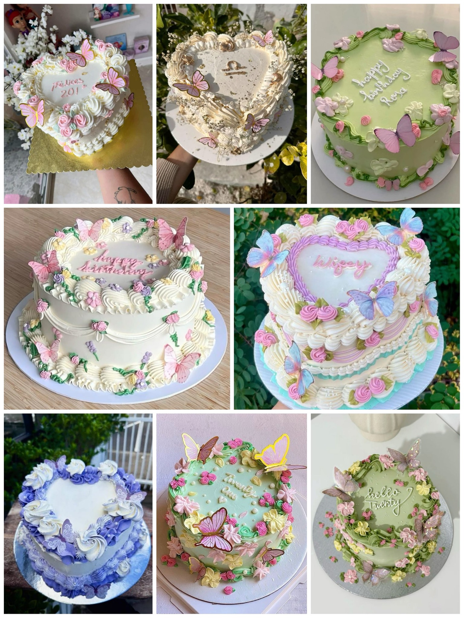 Dulce - Pasteles vintage con florecitas y mariposas 🦋🦋🦋 🥳⭐ | Facebook
