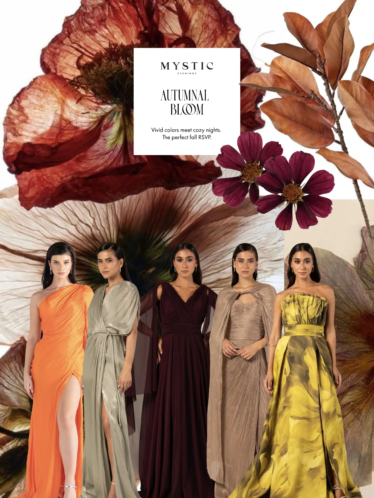Challenging the neutrals. Celebrate the vibrant, final flourish of the season with a gown from Mystic. #MysticEvenings #Mysticgowns #MysticMoments #MysticLook #MysticDress