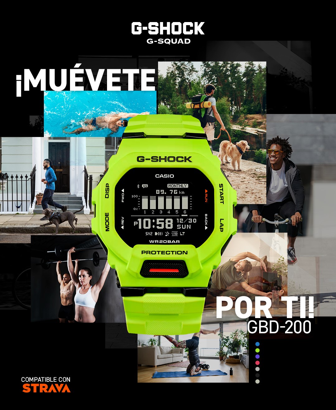CASIO - Color que inspira movimiento 🧡. El GBD-200-9 combina ...