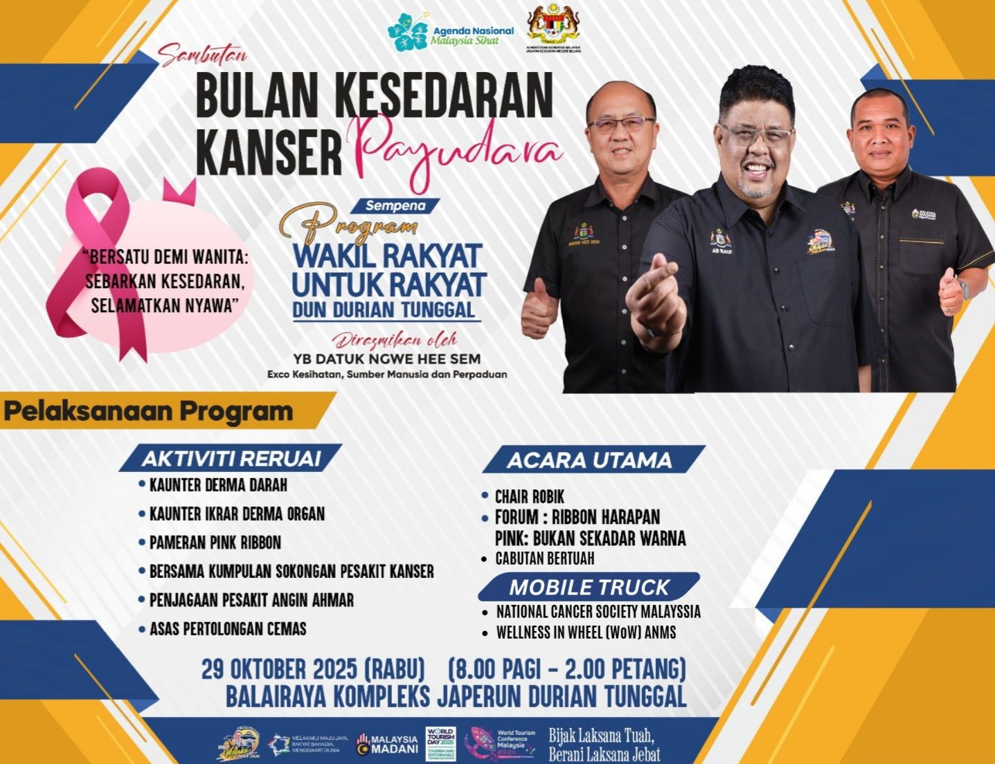 Jabatan - SAMBUTAN BULAN KESEDARAN KANSER PAYUDARA Sempena Program ...