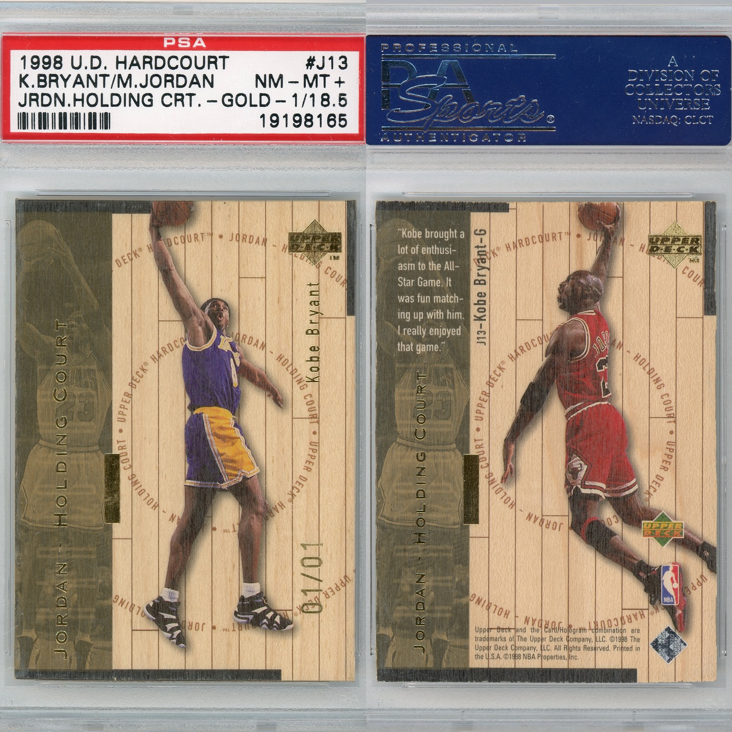 2008 Upper Deck Black 1/1 Michael Jordan & Kobe Bryant dual