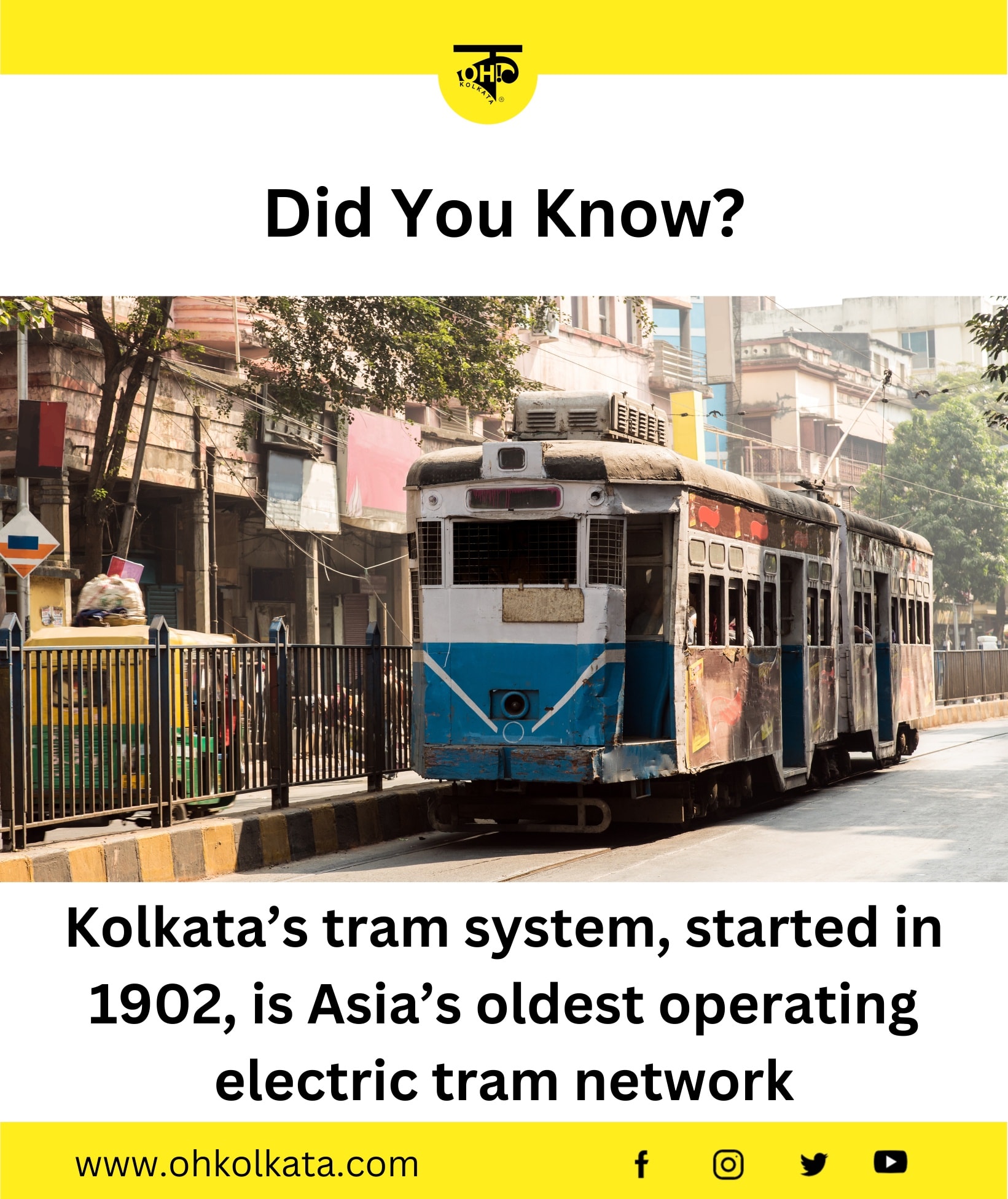 Oh Kolkata - Did You Know? Kolkata’s tram system, started... | Facebook