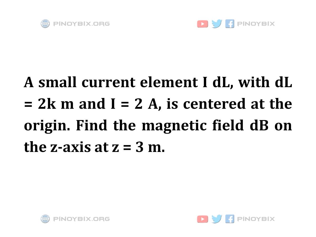 PinoyBIX.org - Solution: Find the magnetic field dB on the z-axis at z ...