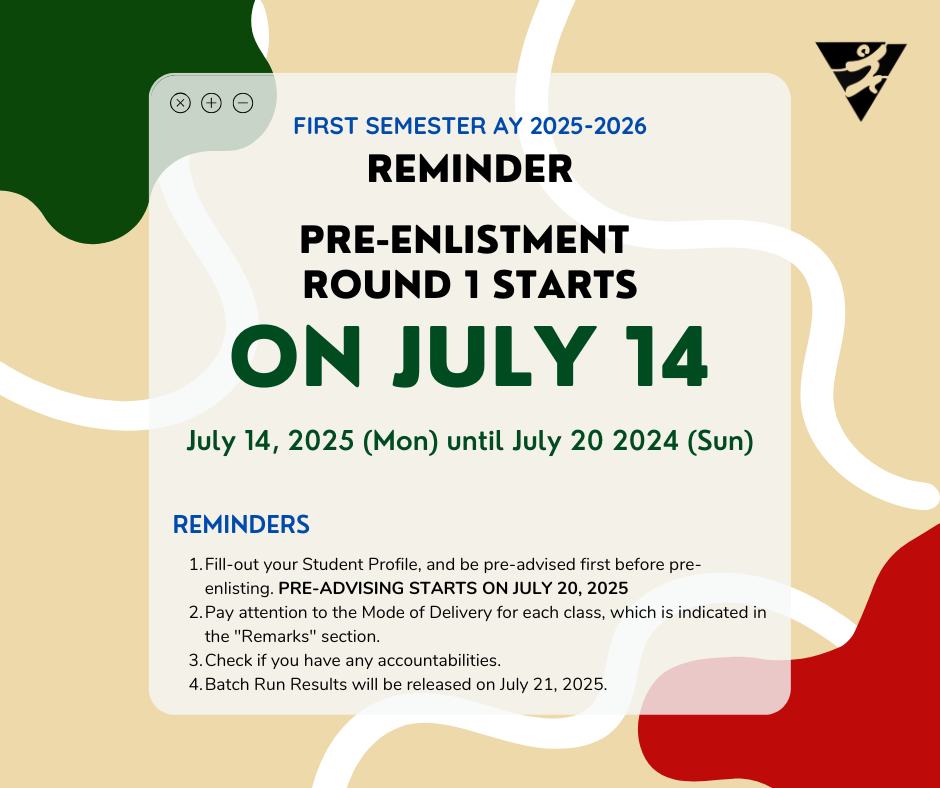 UP - [PRE-ENLISTMENT ROUND 1 – 1ST SEMESTER A.Y. 2025–2026] Please be ...