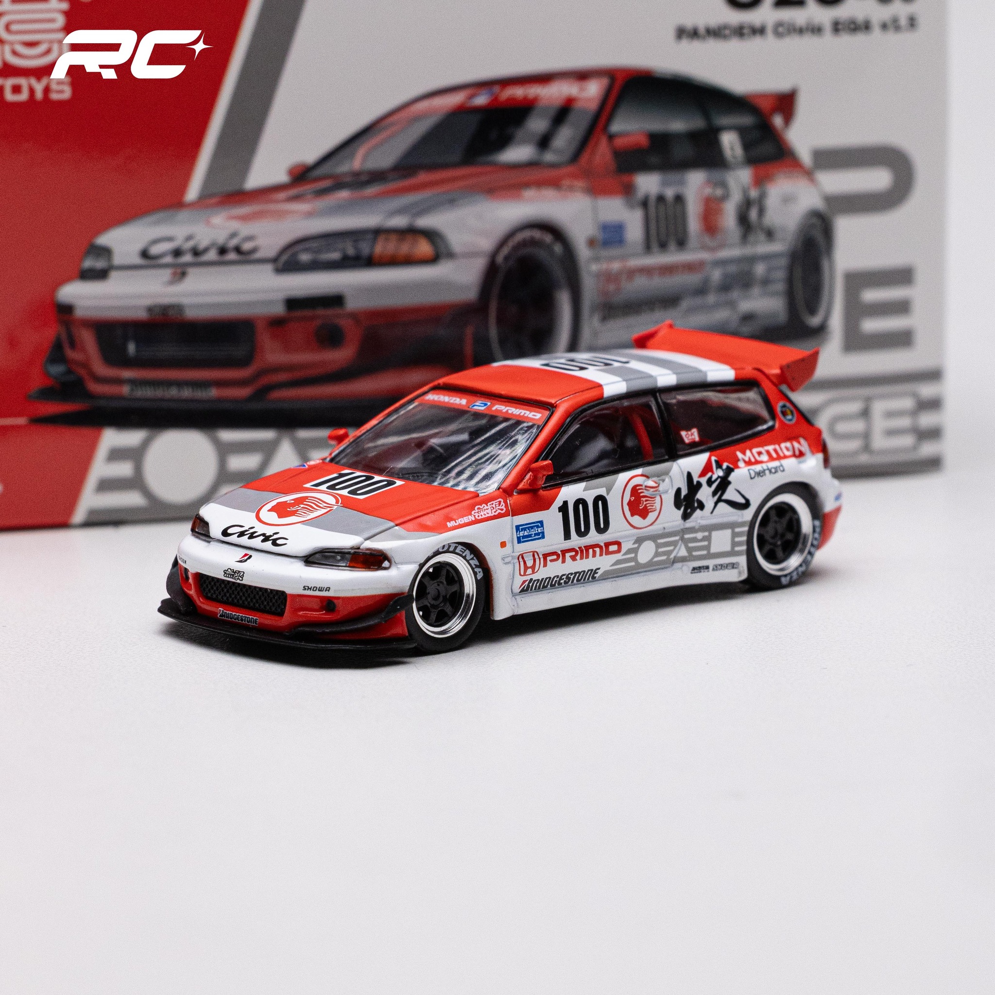 In Stock) POPRACE 1/64 PANDEM CIVIC EG6 v1.5 IDEMITSU MOTION INFINITE Model