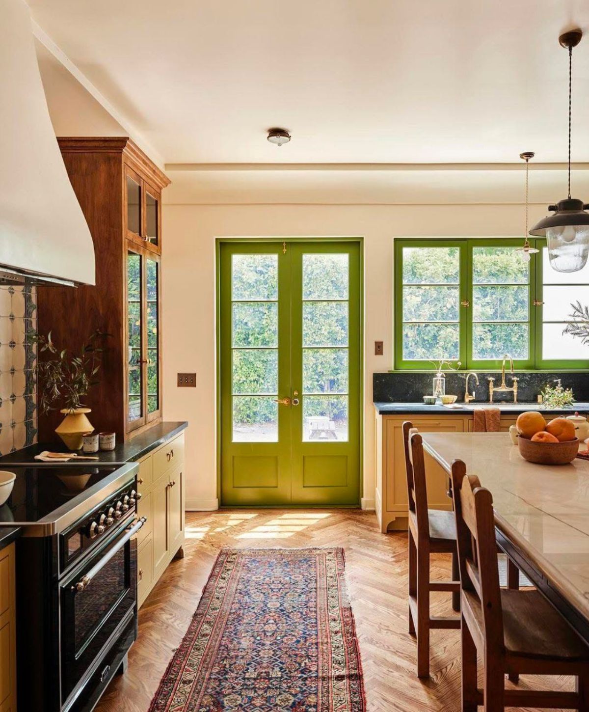 Melanie Jade Design - I love the wooden cabinetry, but it's the olive ...