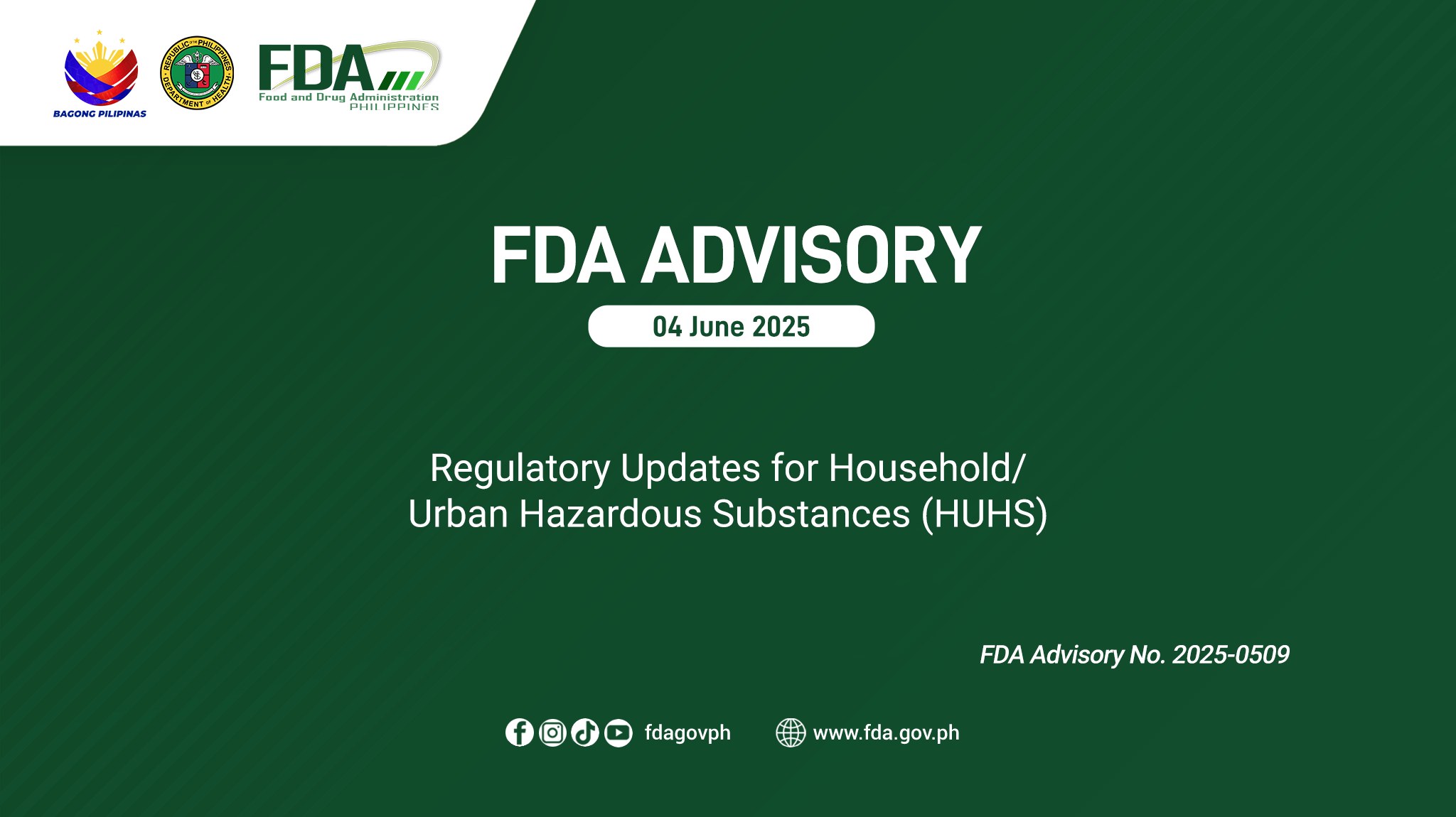 Food - ***FDA Advisory No.2025-0509 || Regulatory Updates for Household ...