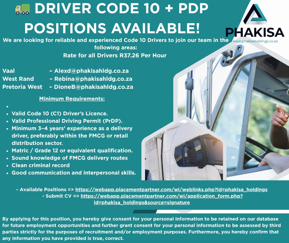 🚛 DRIVER CODE 10 +... - Phakisa Holdings Group of Companies | Facebook