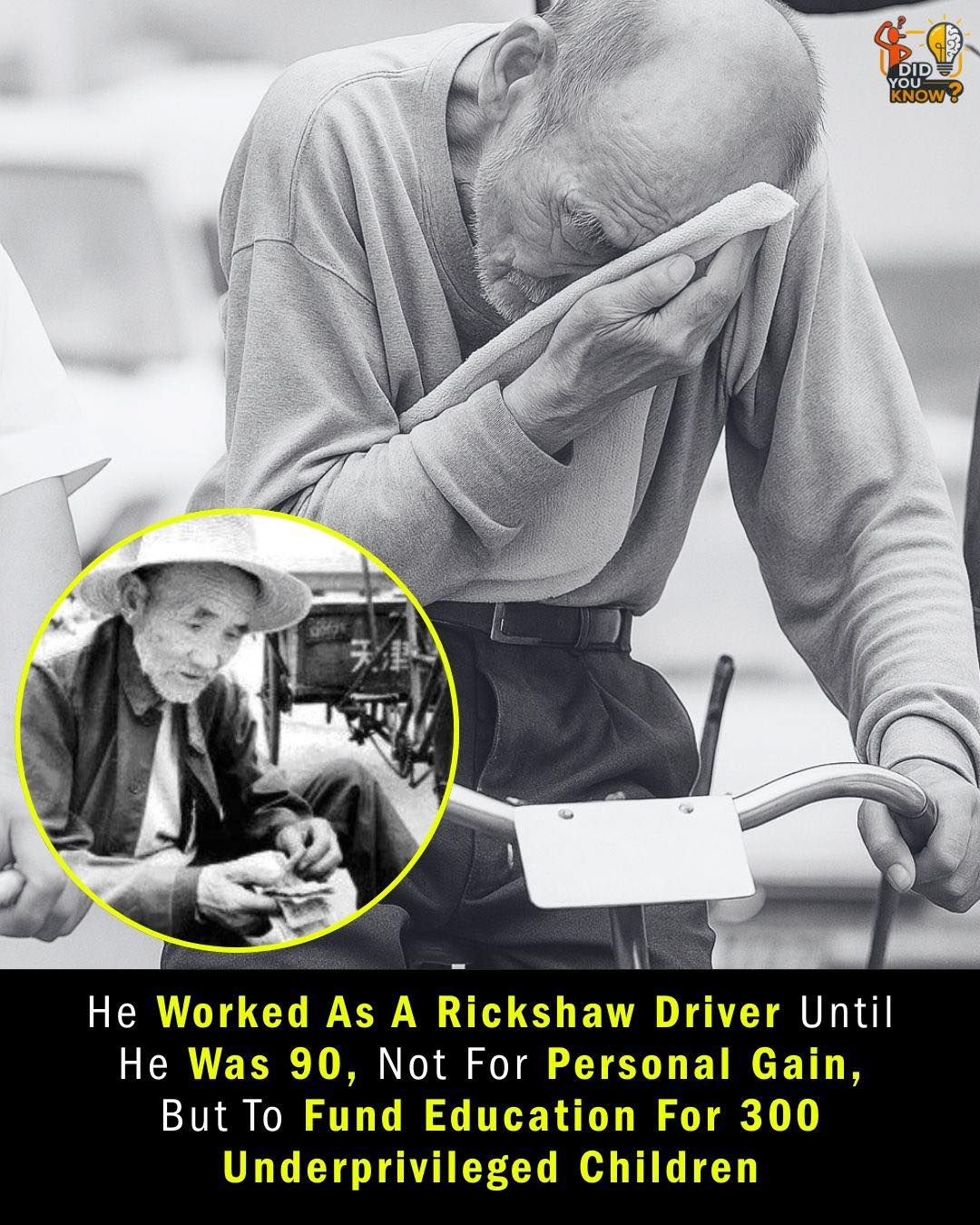 Did - 🚴‍♂️ The Rickshaw Driver Who Sent 300 Kids to School ️📚 Bai ...