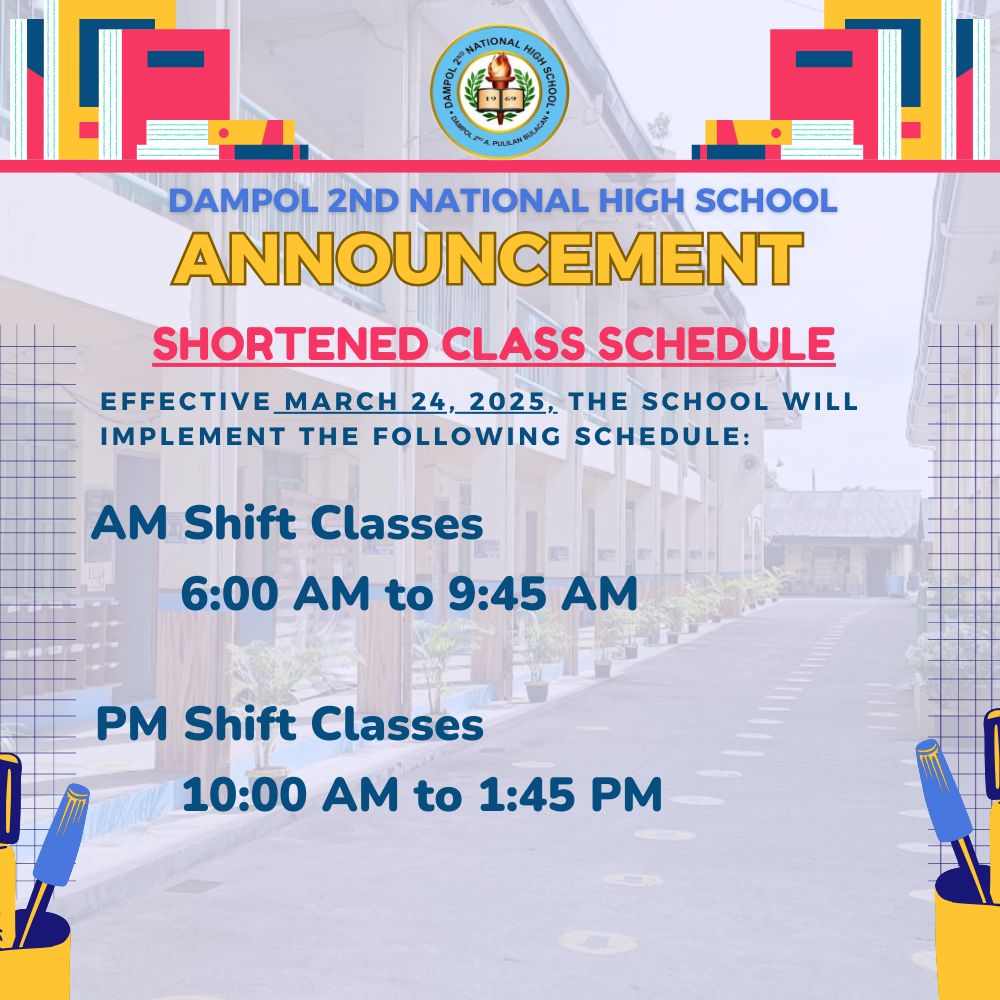 DepEd - 📣ANNOUNCEMENT: Effective MARCH 24, 2025, Dampol 2nd National ...