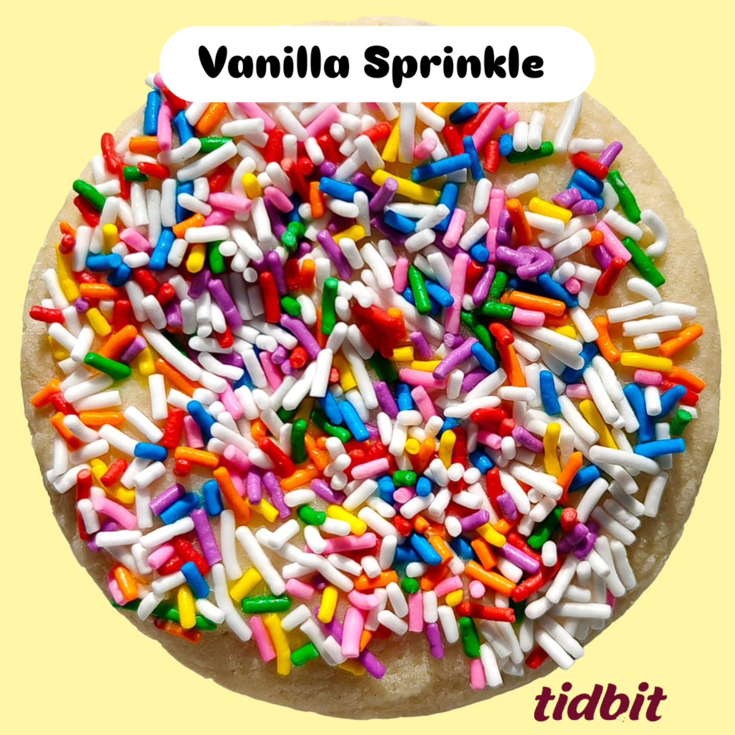 Tidbit - Our classic vanilla sugar cookie, dressed up in rainbow ...