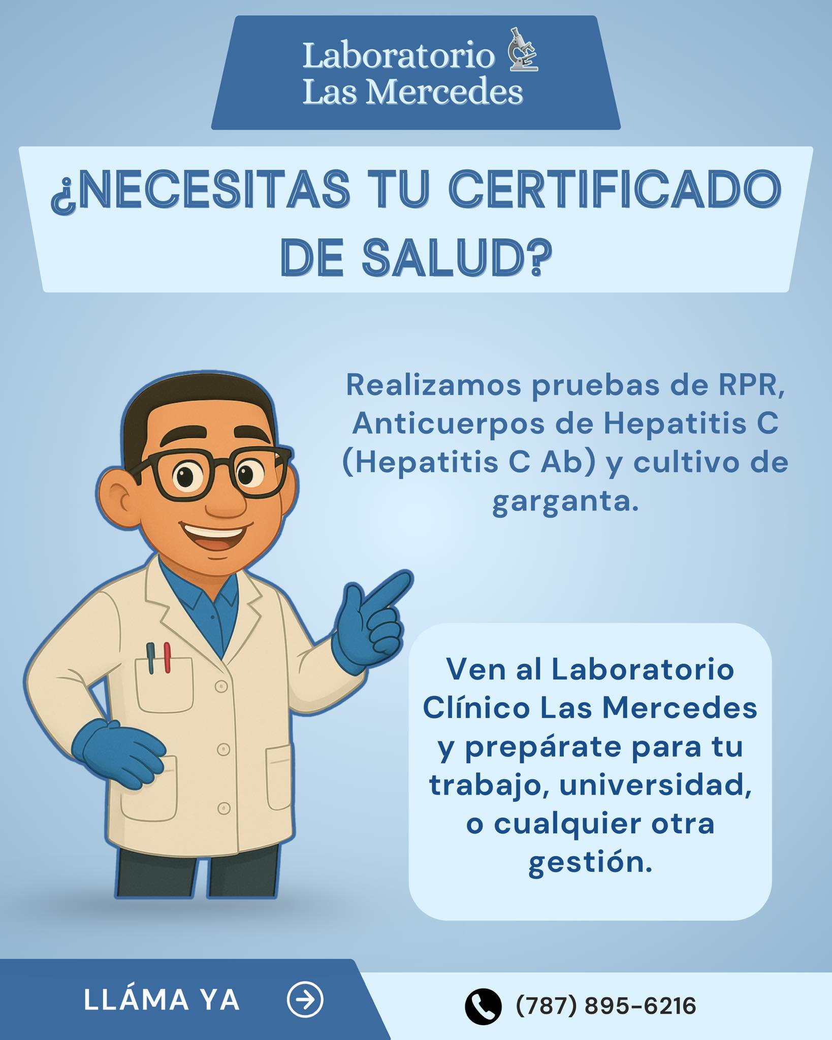 Laboratorio - ¡Prepárate para tu certificado de salud! Realizamos RPR ...