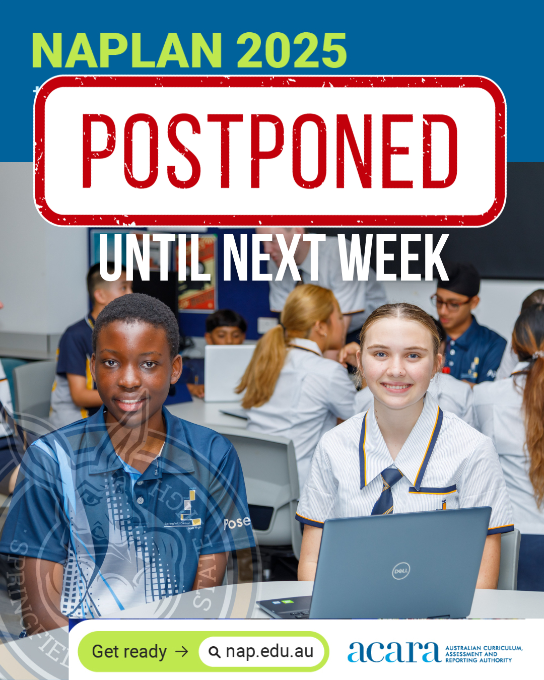 Springfield - 📢 SCSHS NAPLAN Update – New Test Dates (Our School Only ...