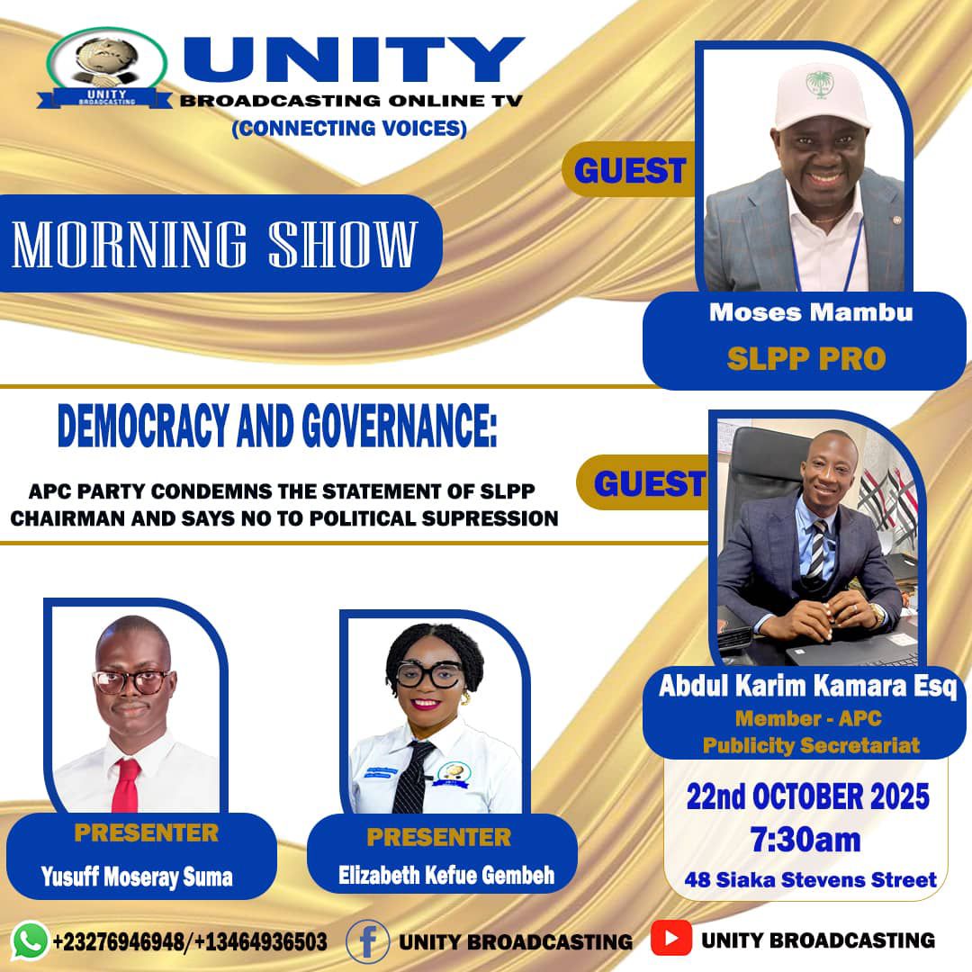UNITY MORNING SHOW, OCTOBER 22, 2025... - Unity Broadcasting | Facebook