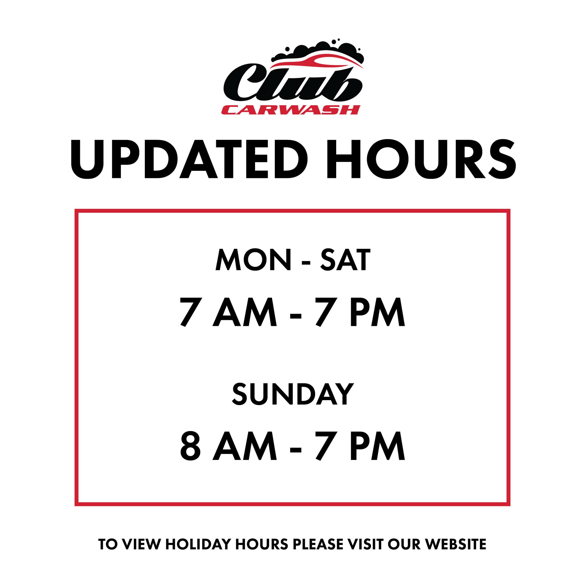 Club Car Wash - STARTING SUNDAY, November 2nd, we will... | Facebook