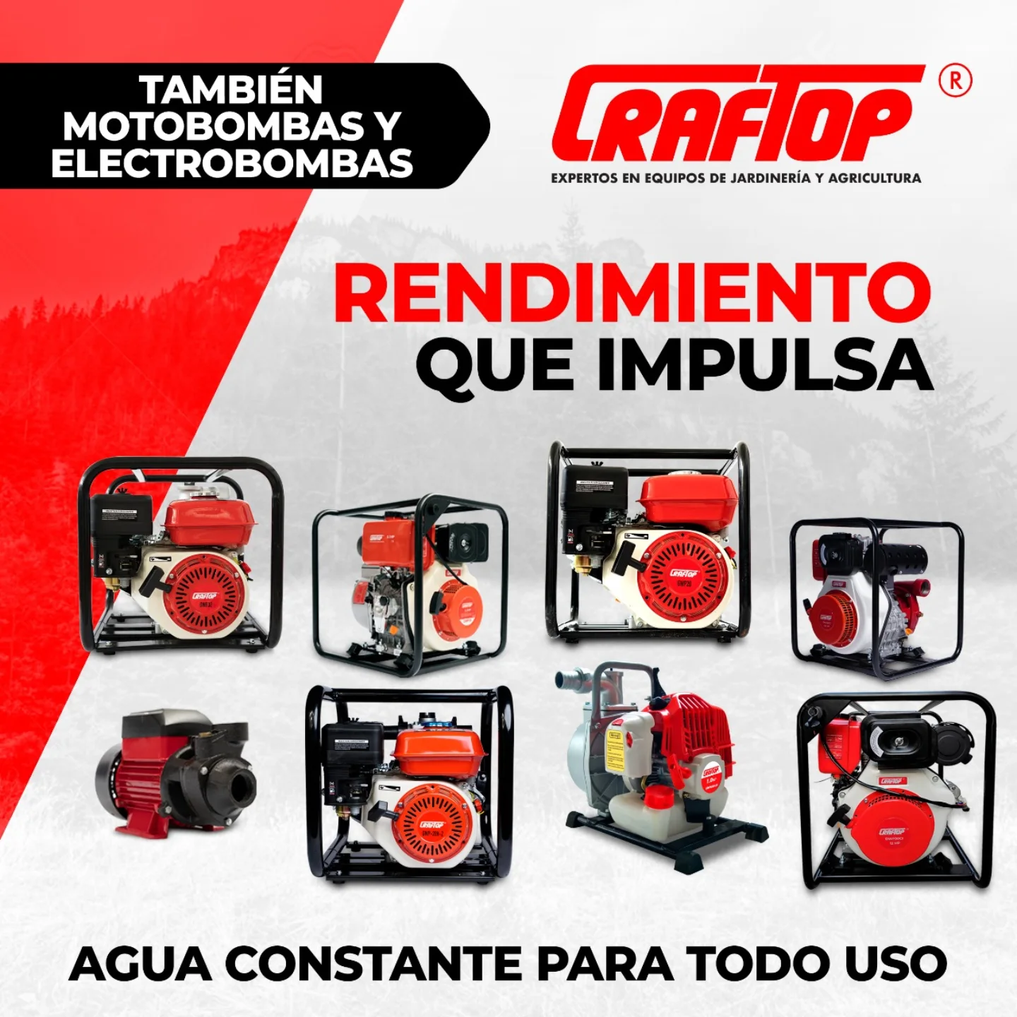 Craftop - 💧 ¡Potencia y rendimiento que te acompaña! 💧 Las motobombas ...