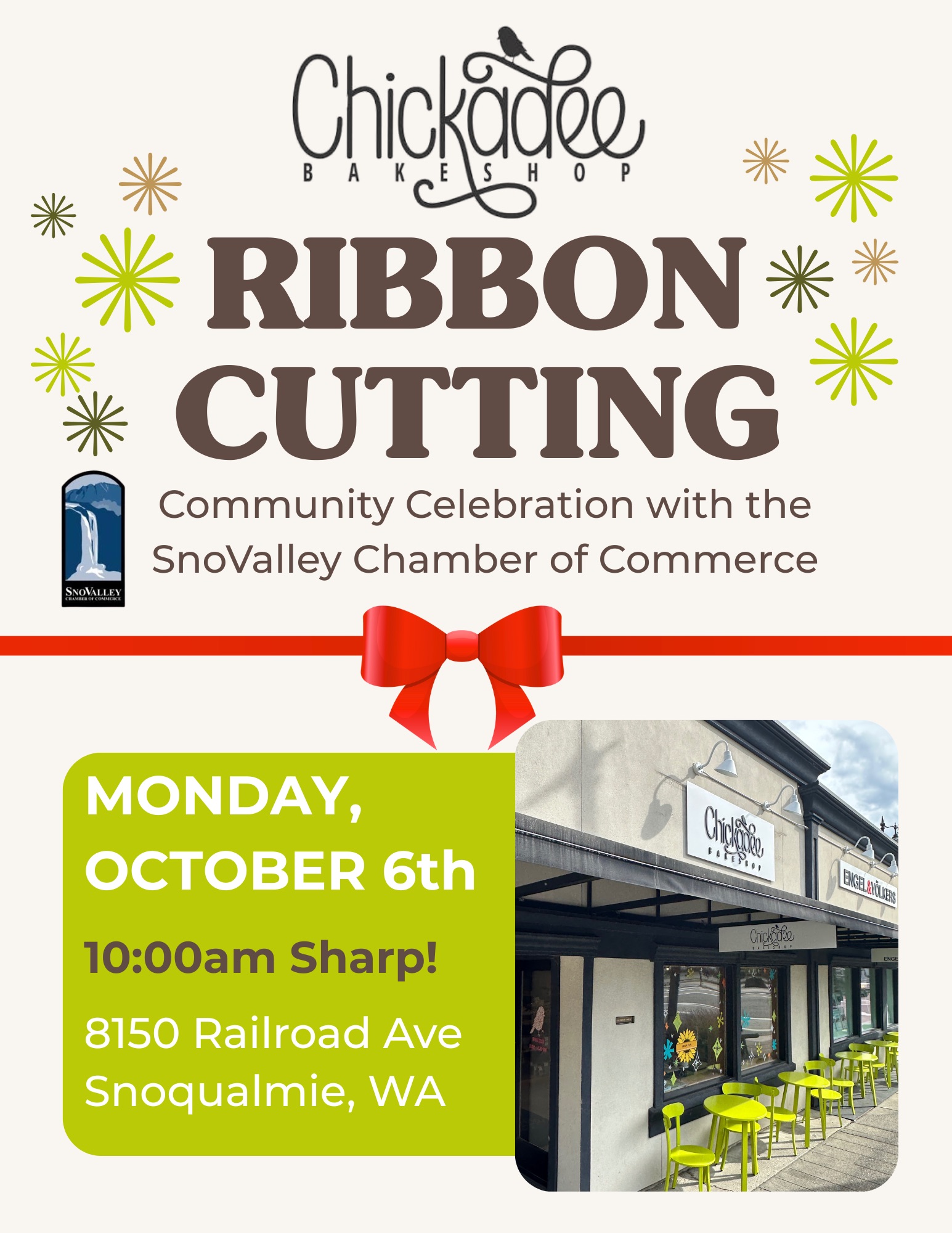Chickadee Bakeshop Ribbon Cutting ️