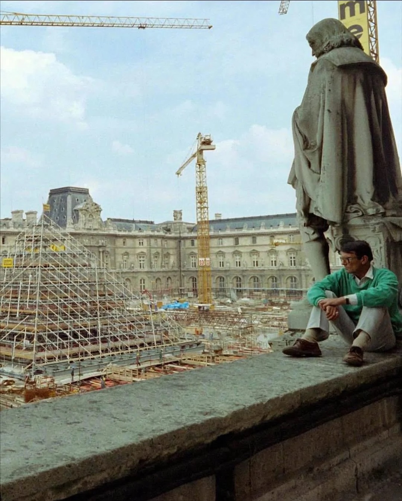 Photograph - Construction of the Louvre Pyramid in Paris, 1981 When