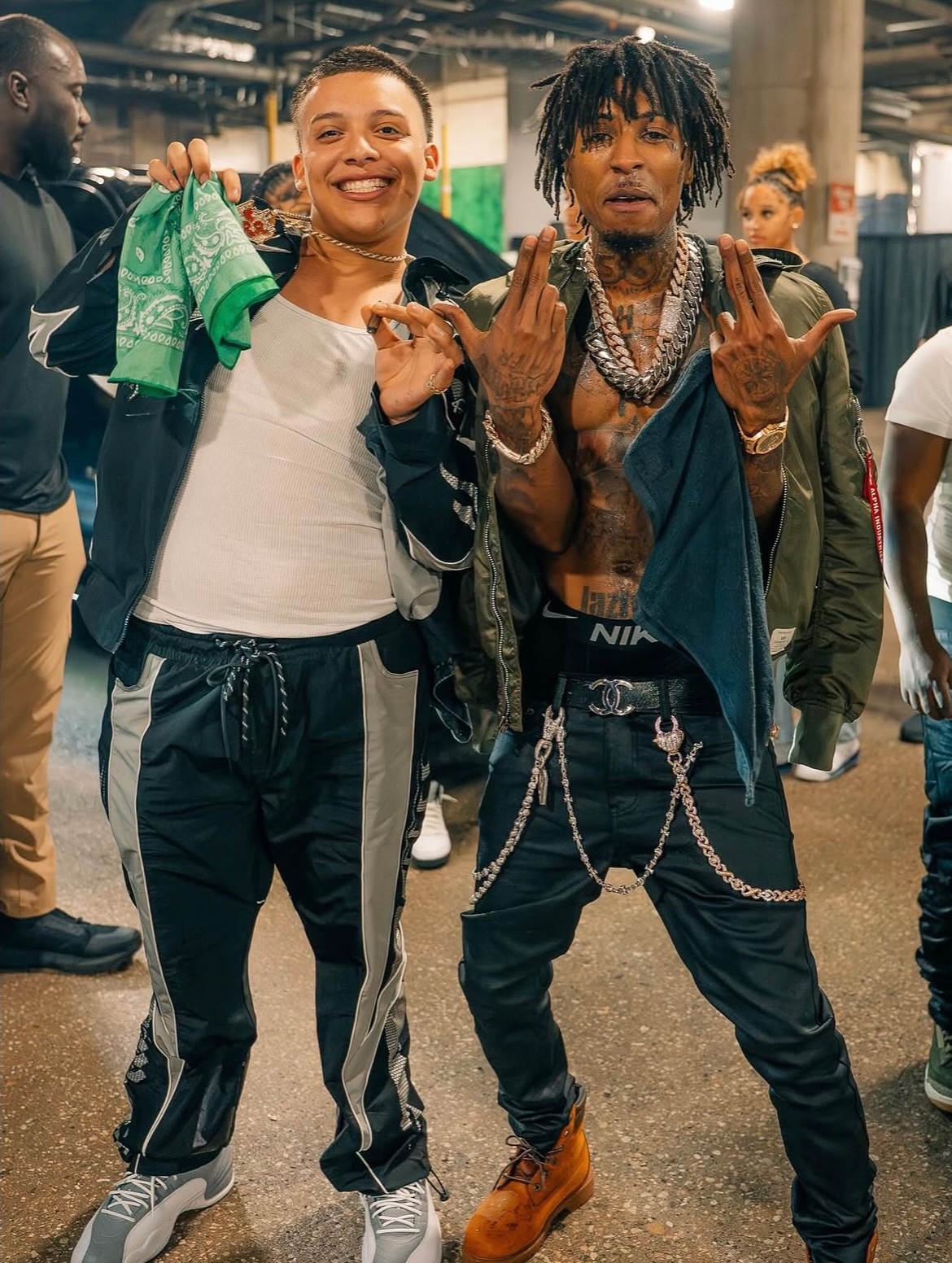 nbayoungboy with OC Chris after his show in Dallas, Texas 💚