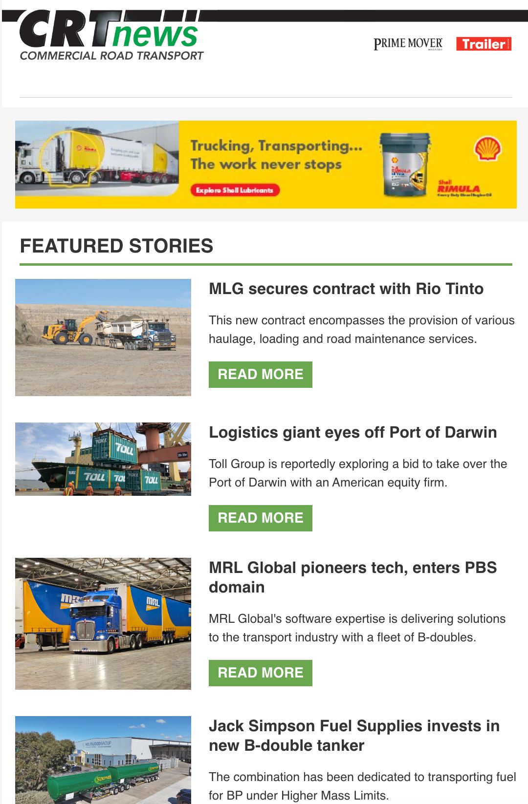 MLG's contract with Rio... - Commercial Road Transport News | Facebook