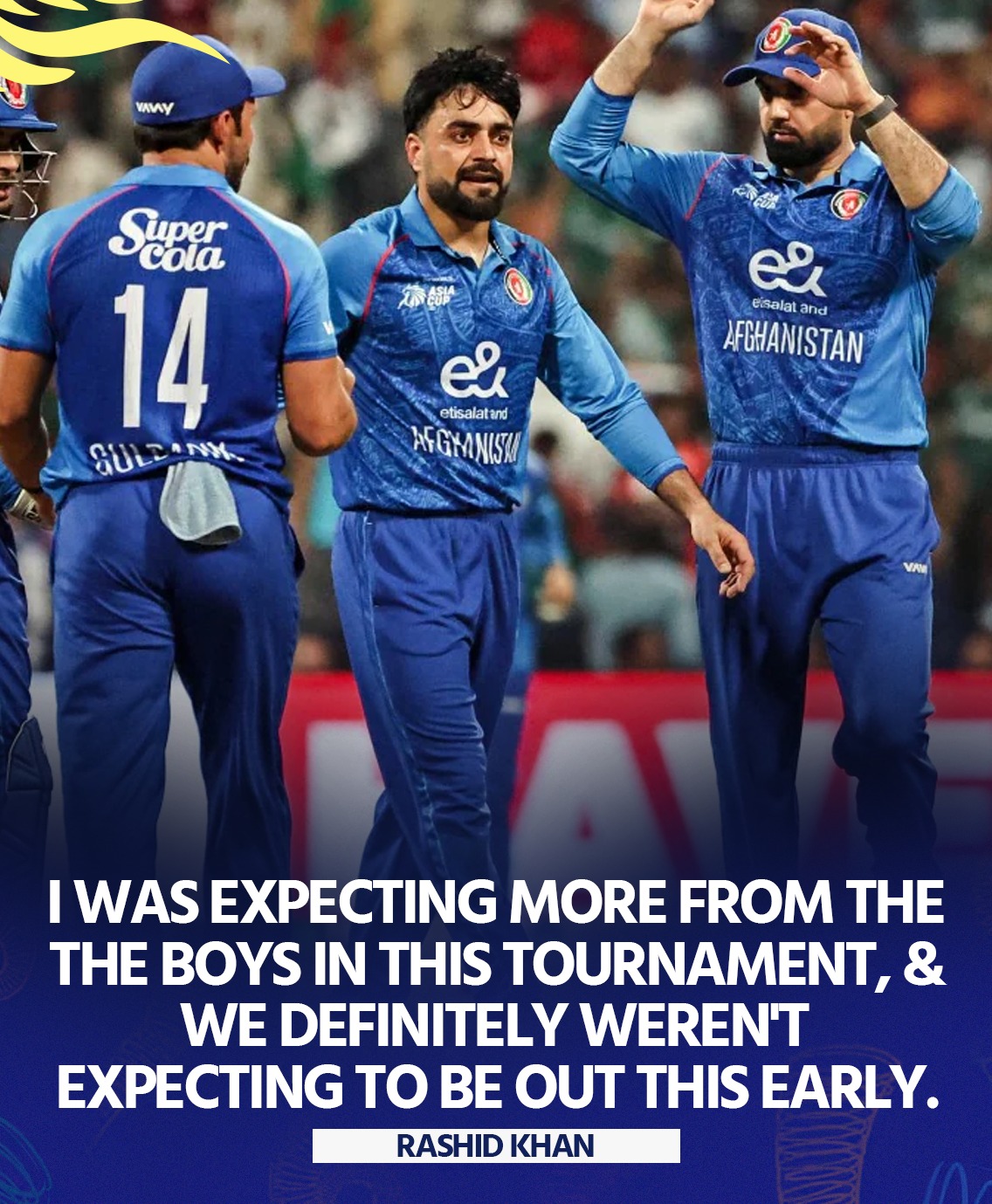 Rashid Khan expresses disappointment... - Cricket Addictor | Facebook