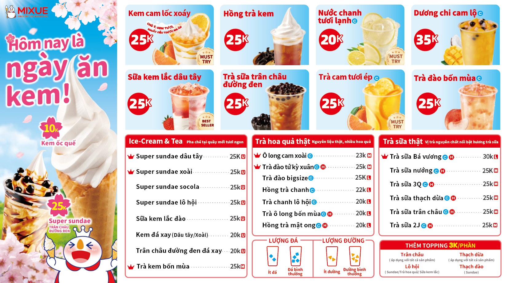 🍨🍦- Menu - 🧋⛄️... - MIXUE - ĐOÀN TÙNG | Facebook