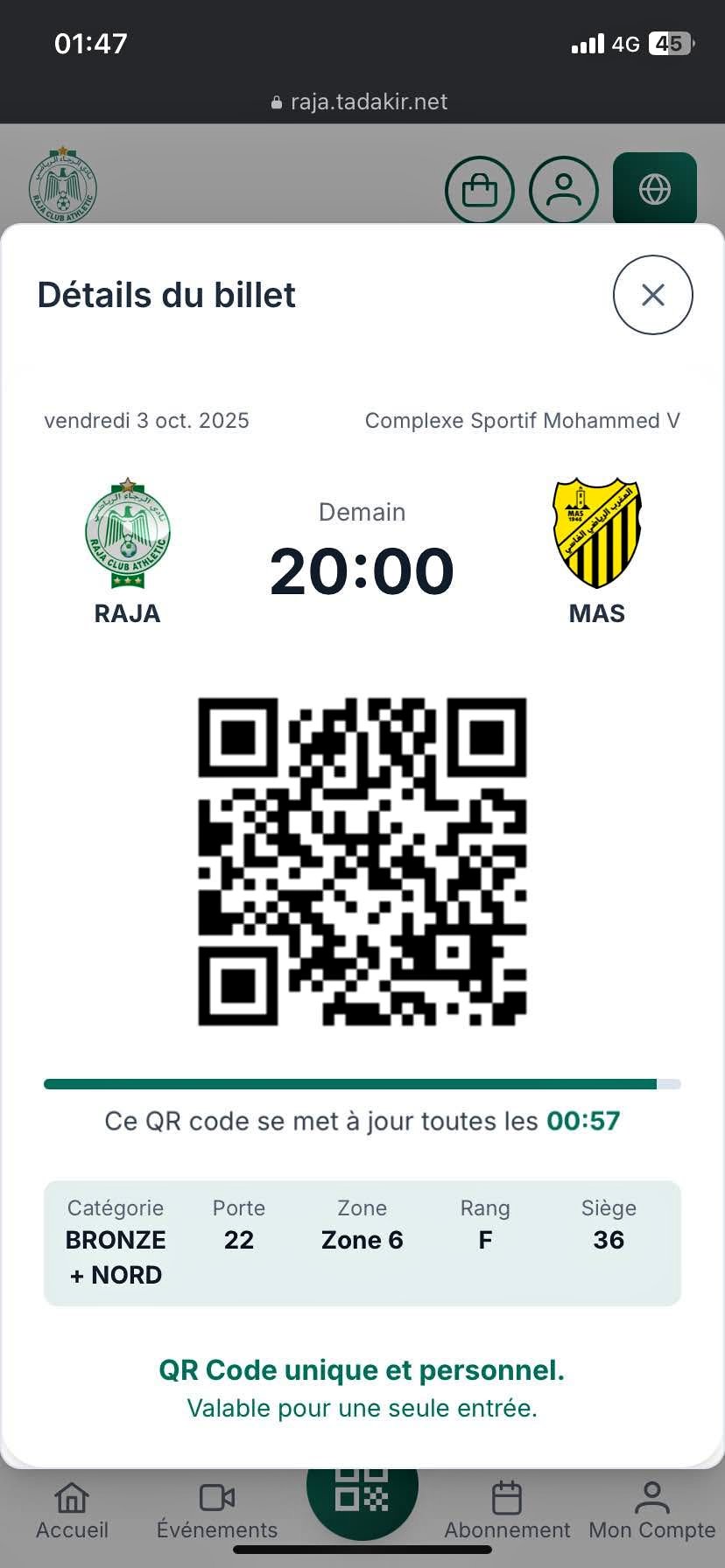 Ticket raja zone 6 - Miscellaneous - Casablanca, Morocco | Facebook ...