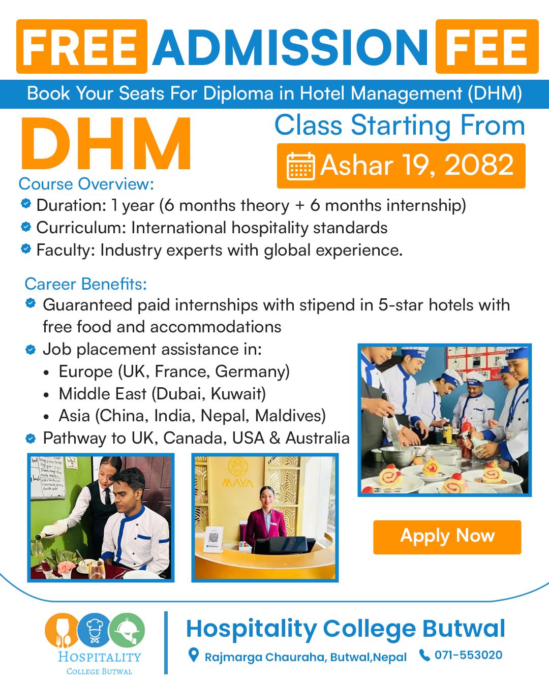 Hospitality - Class Starting Soon !!! Hurry Up, Join DHM ( Diploma in ...