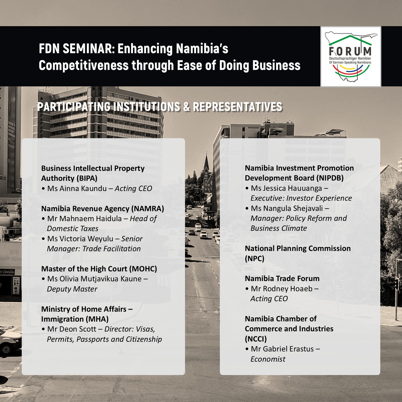 📢 Today we host the FDN... - Forum Deutschsprachiger Namibier | Facebook