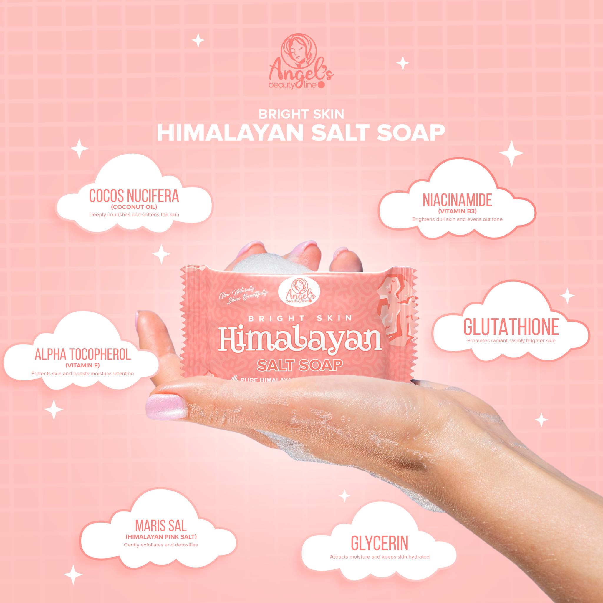 angel glutathione soap Glow naturally, cleanse powerfully. Meet your new skincare essential — Himabayan Salt by Angel's Beauty Line! 🌸 Formulated with pure Himalayan pink salt, glutathione, and vitamin-rich ingredients, this gentle bar exfoliates face wash for dry skin women