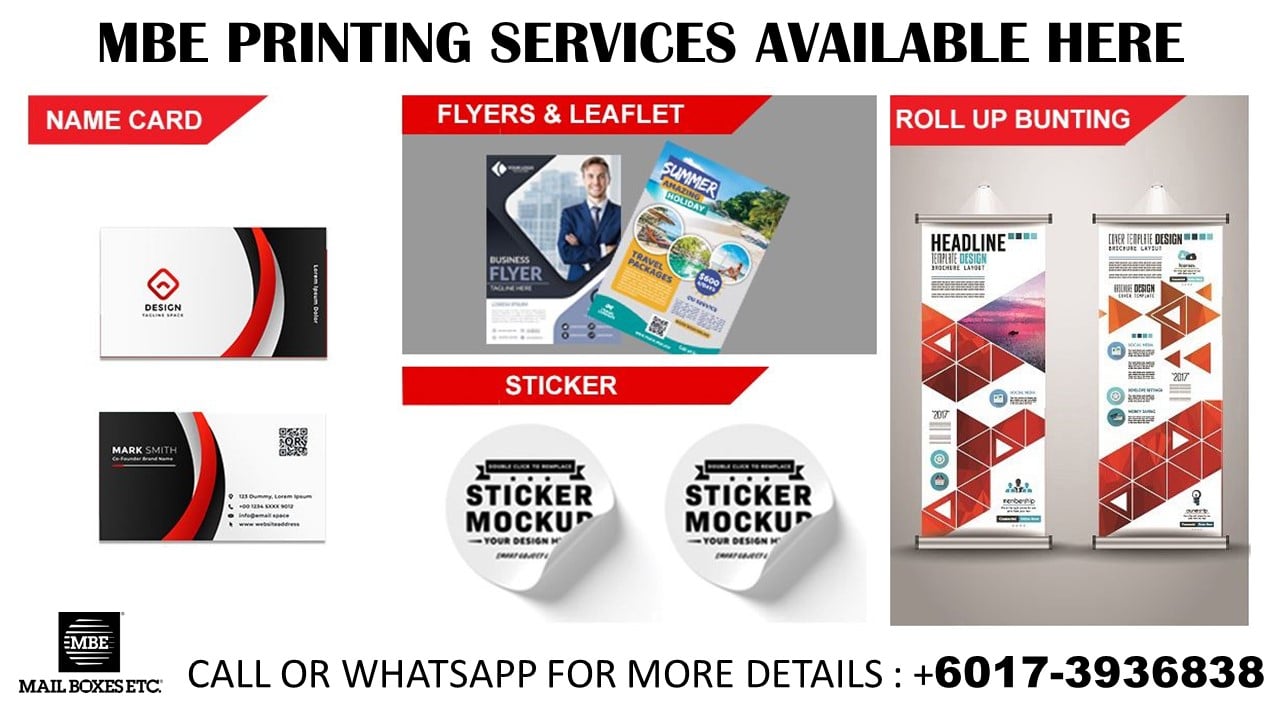 ALL Type of printing are available at... - MBE Bandar Rimbayu | Facebook