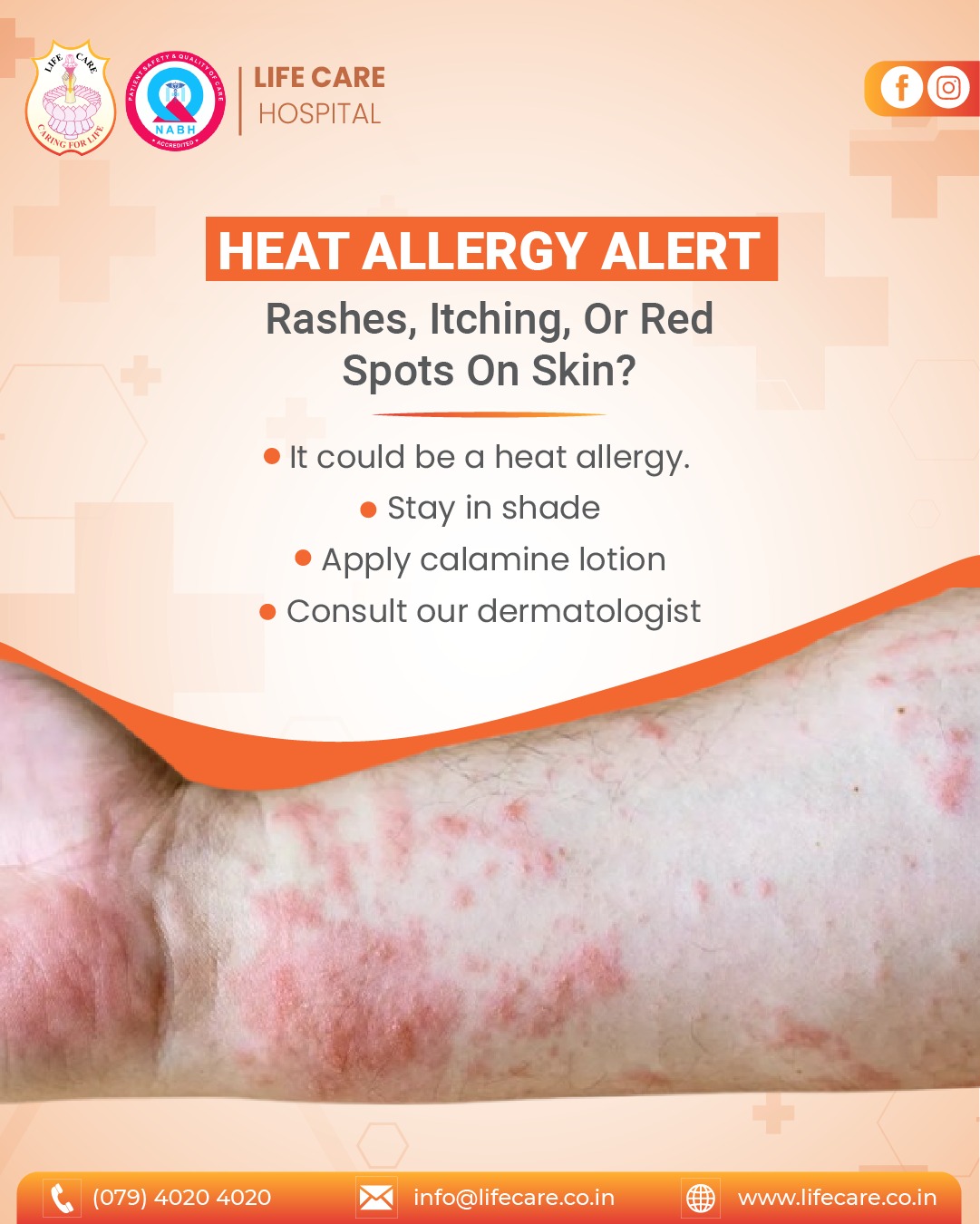 Life - Heat Allergy Alert! Rashes, itching, or red spots on the skin ...