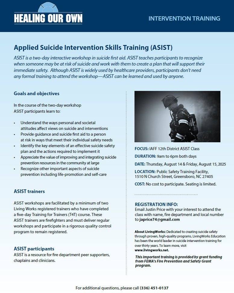 Professional - 🚨Upcoming Class: Applied Suicide Intervention Skills ...