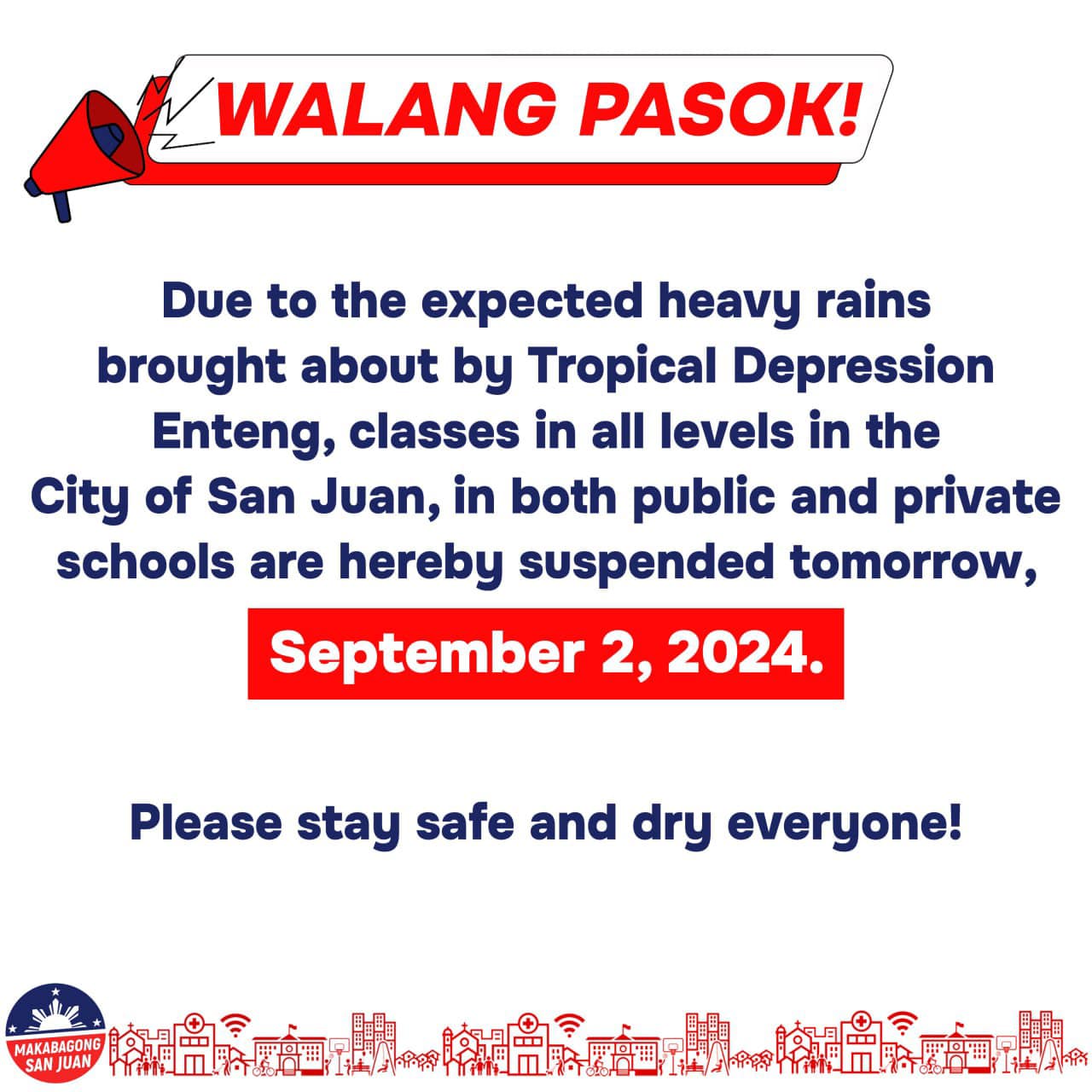#WalangPasok sa San Juan City... - Super Radyo DZBB 594khz | Facebook