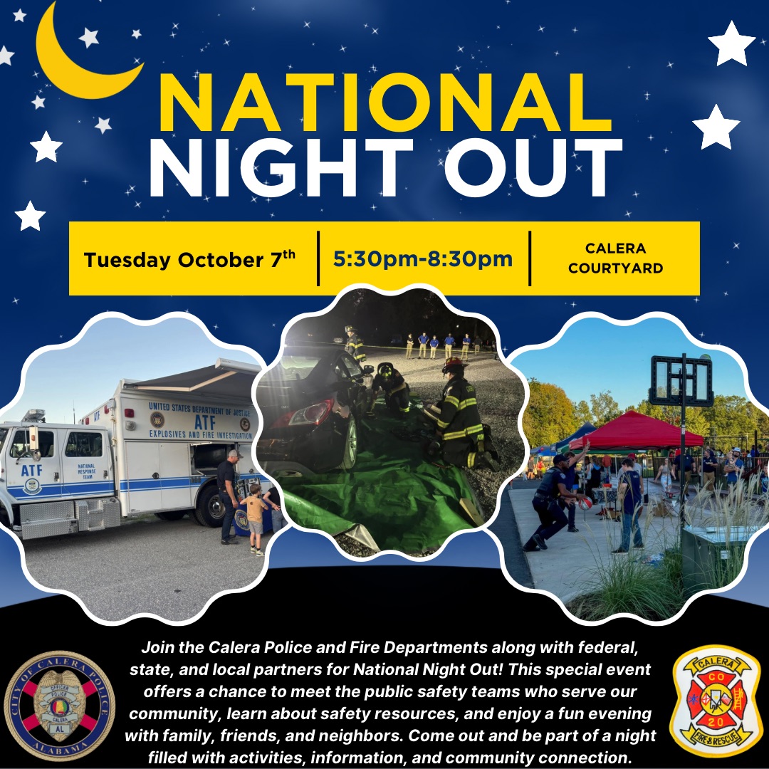 Calera - Mark your calendars—Calera’s National Night Out is just around ...